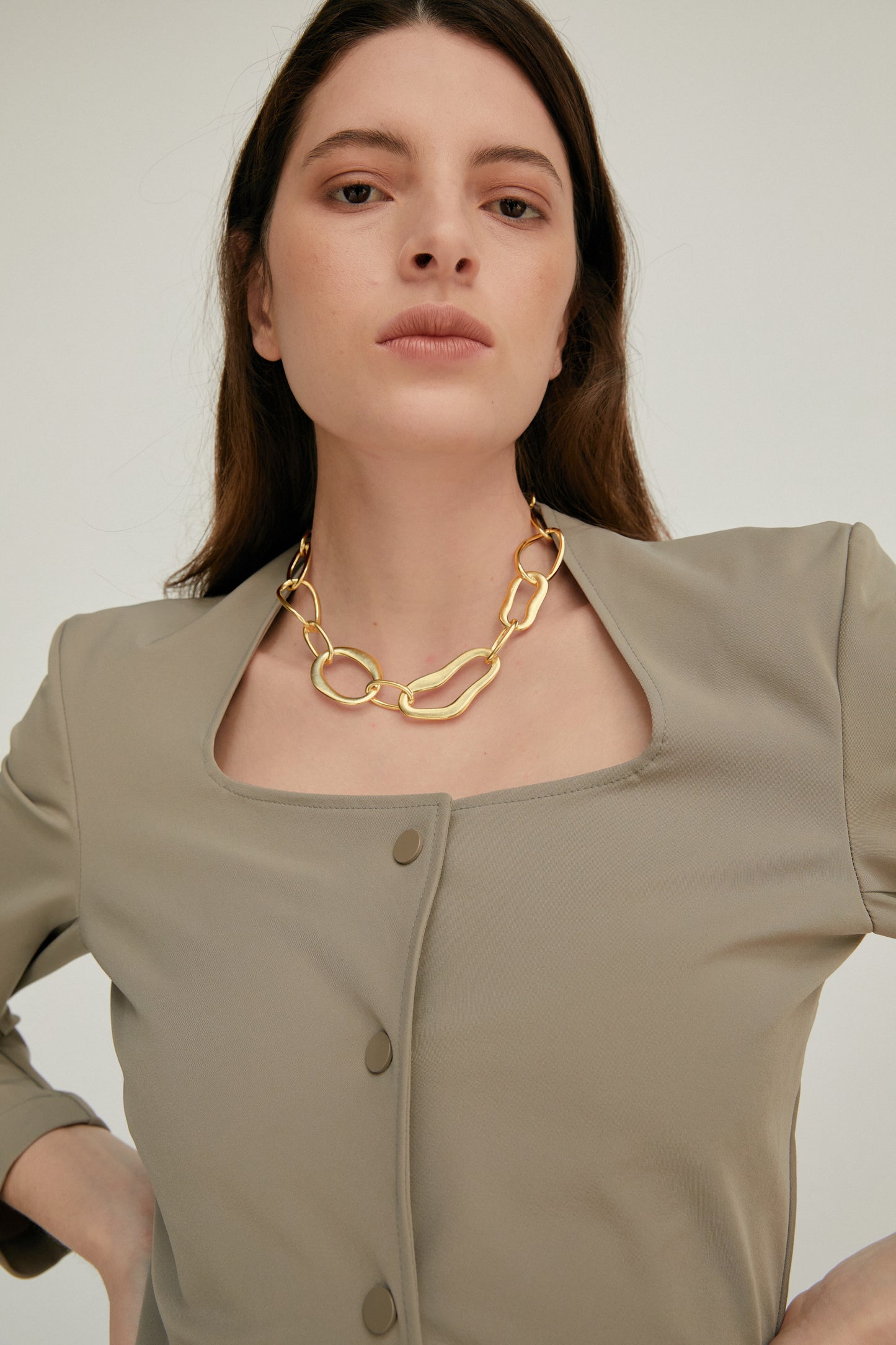 Irregular Chain Necklace, Gold