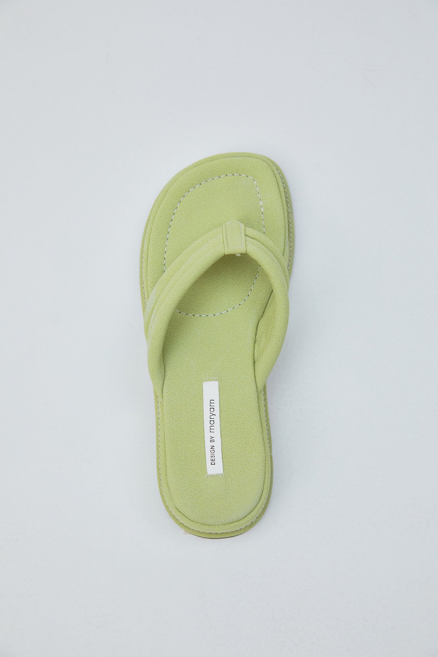 Quilted Platform Thong Sandals, Lime