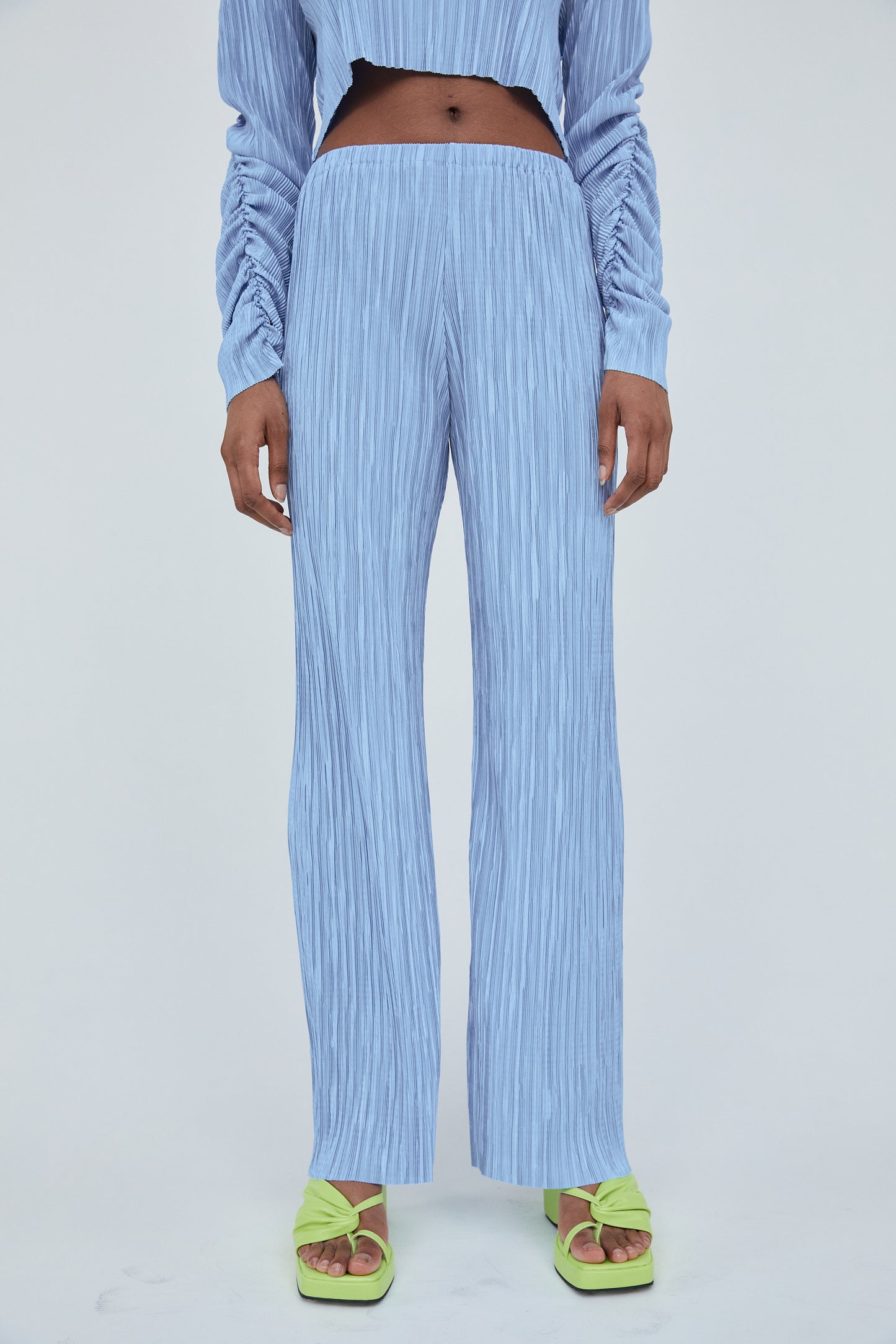 Pleated Pants, Cornflower Blue