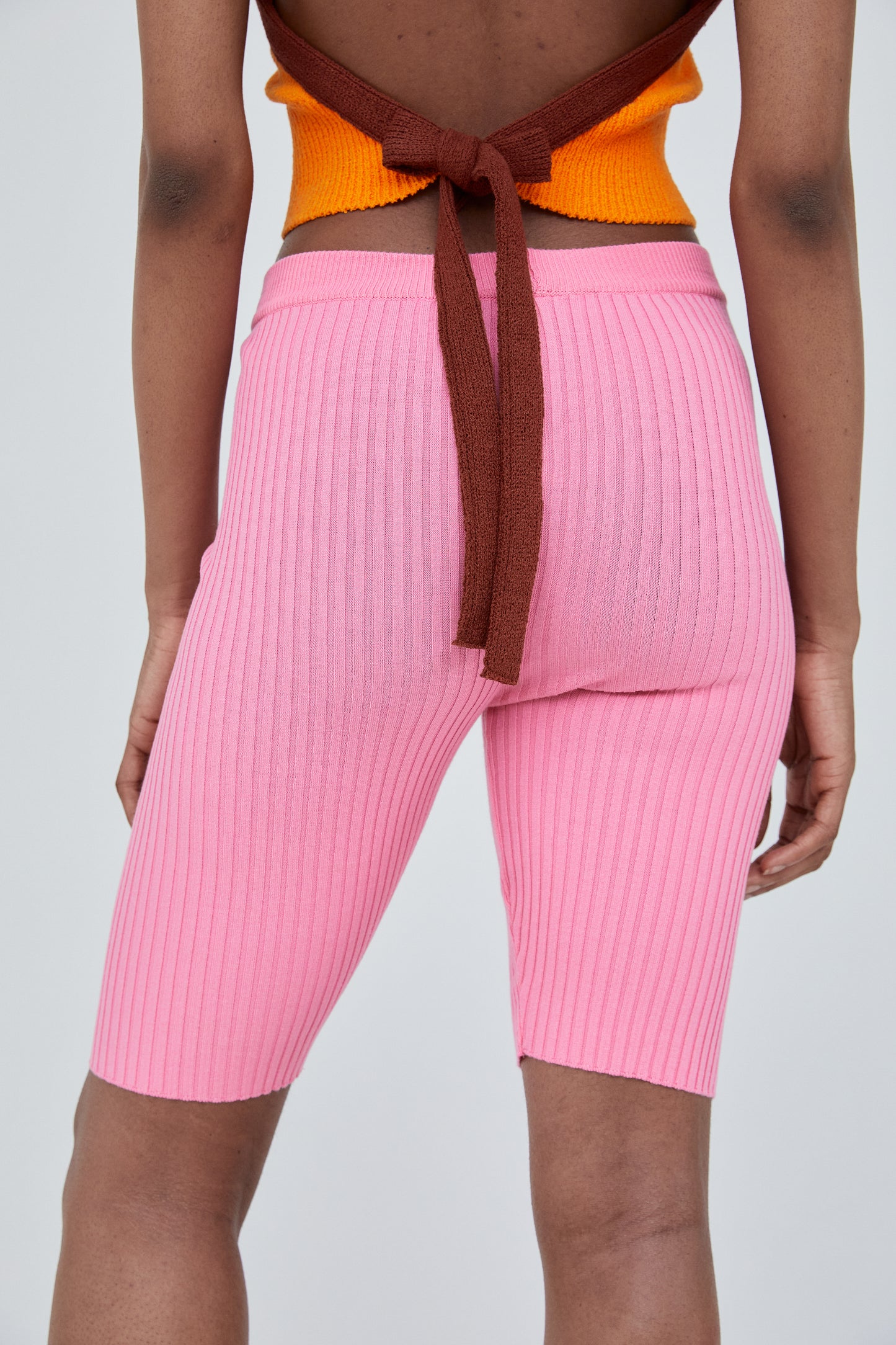 Knitted Biker Shorts, Pink