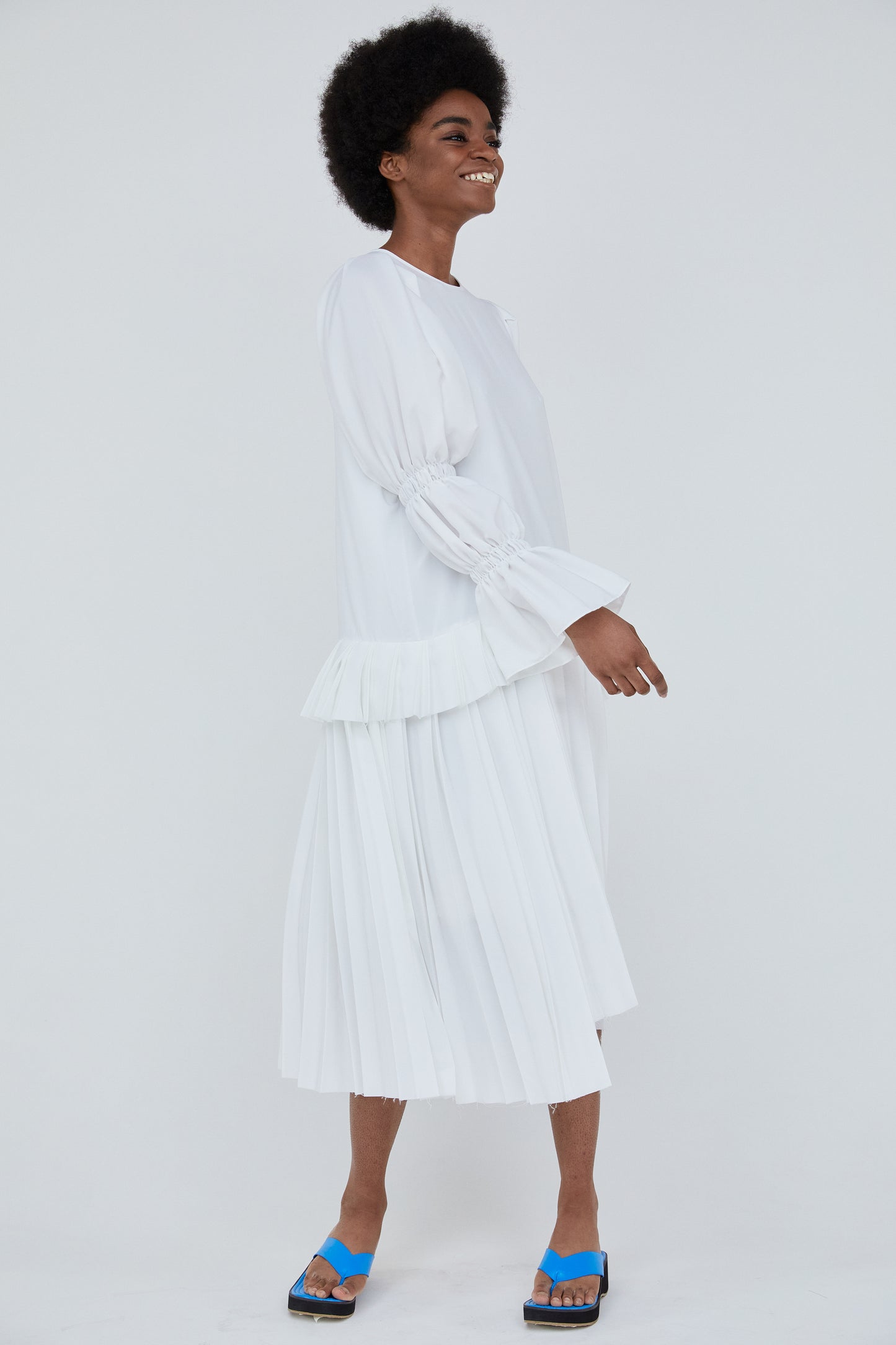 Ruffled Dress, Off-White
