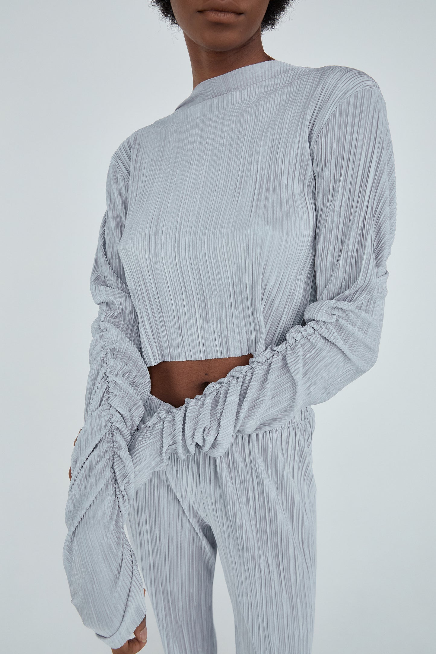 Pleated Top, Grey