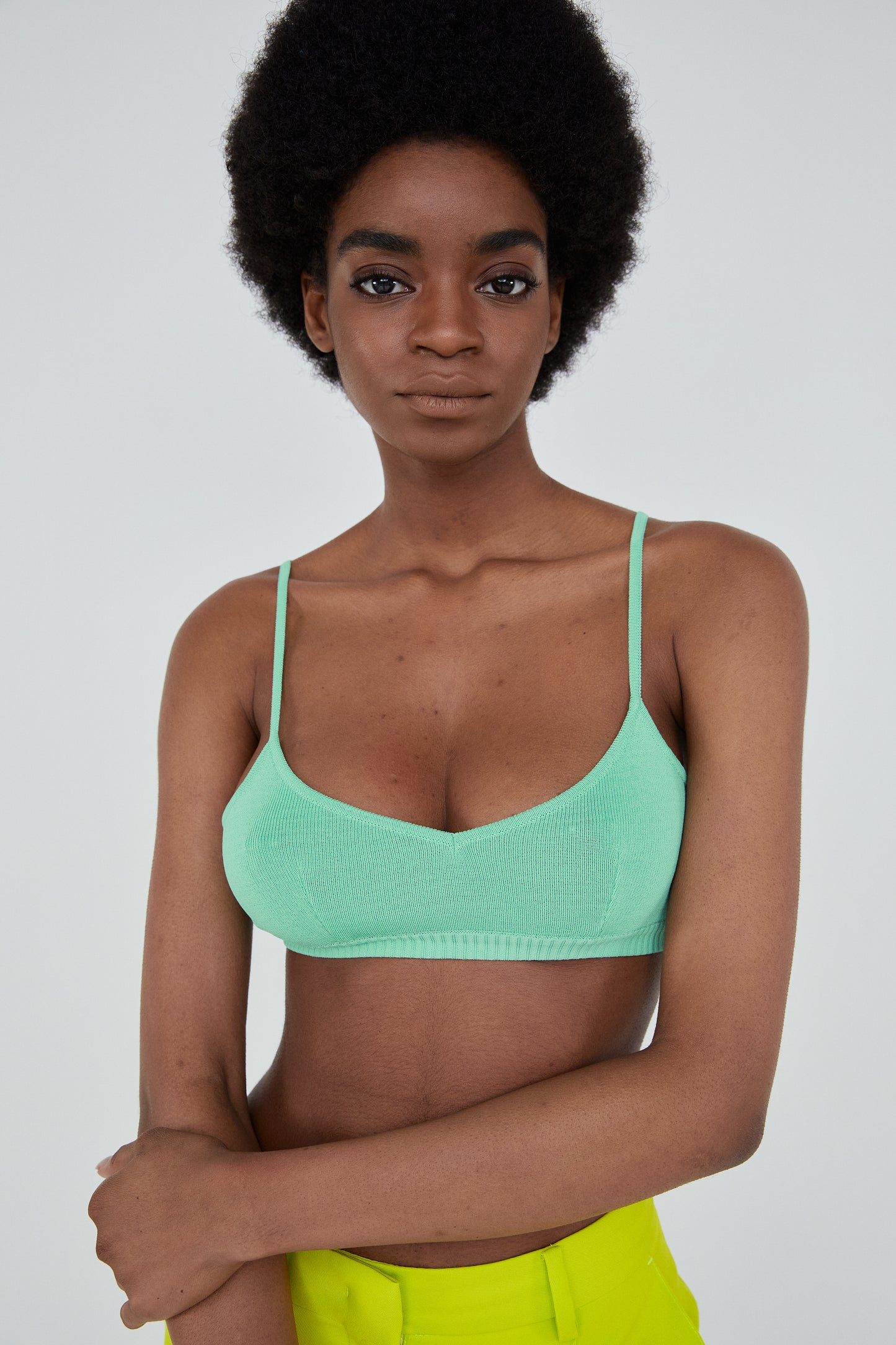 Knitted Bra, Neo Mint