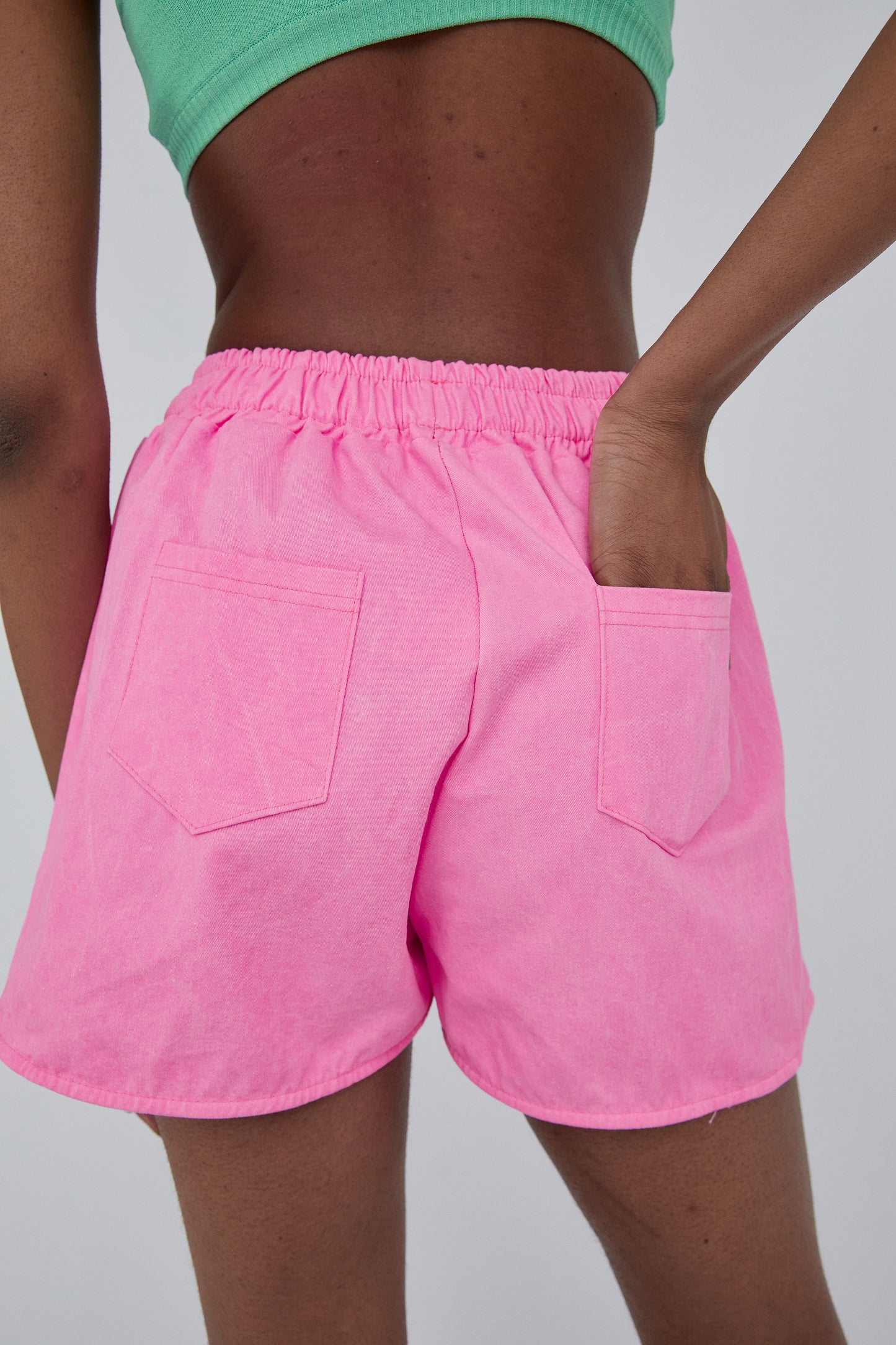 Elastic Shorts, Fuchsia Pink