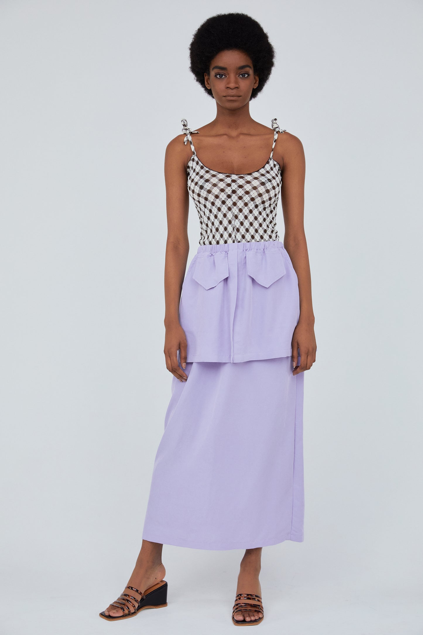 Pocket Flowy Long Skirt, Lavender