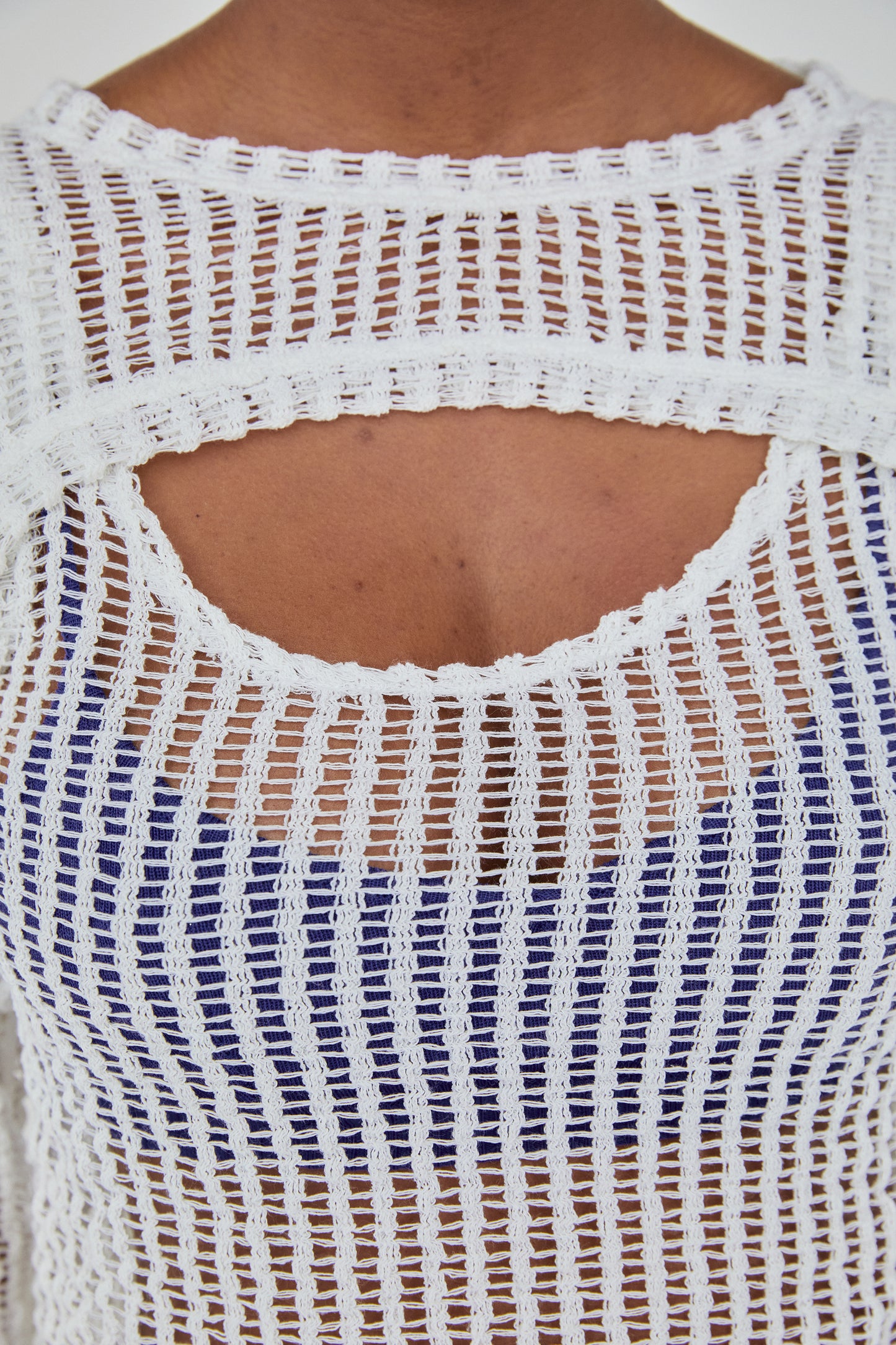 Two Piece Fishnet Sweater, Off White