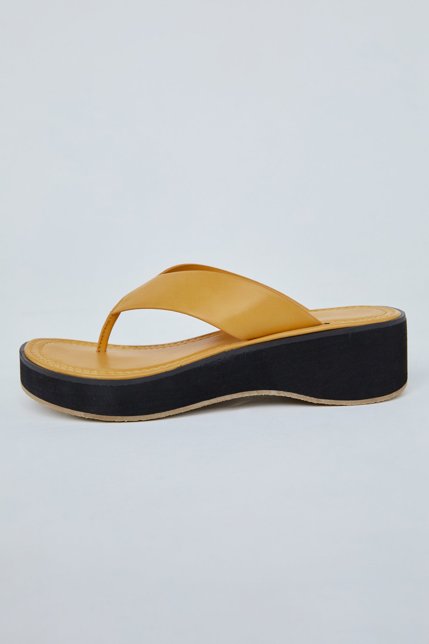 Platform Wedge Sandals, Camel Yellow