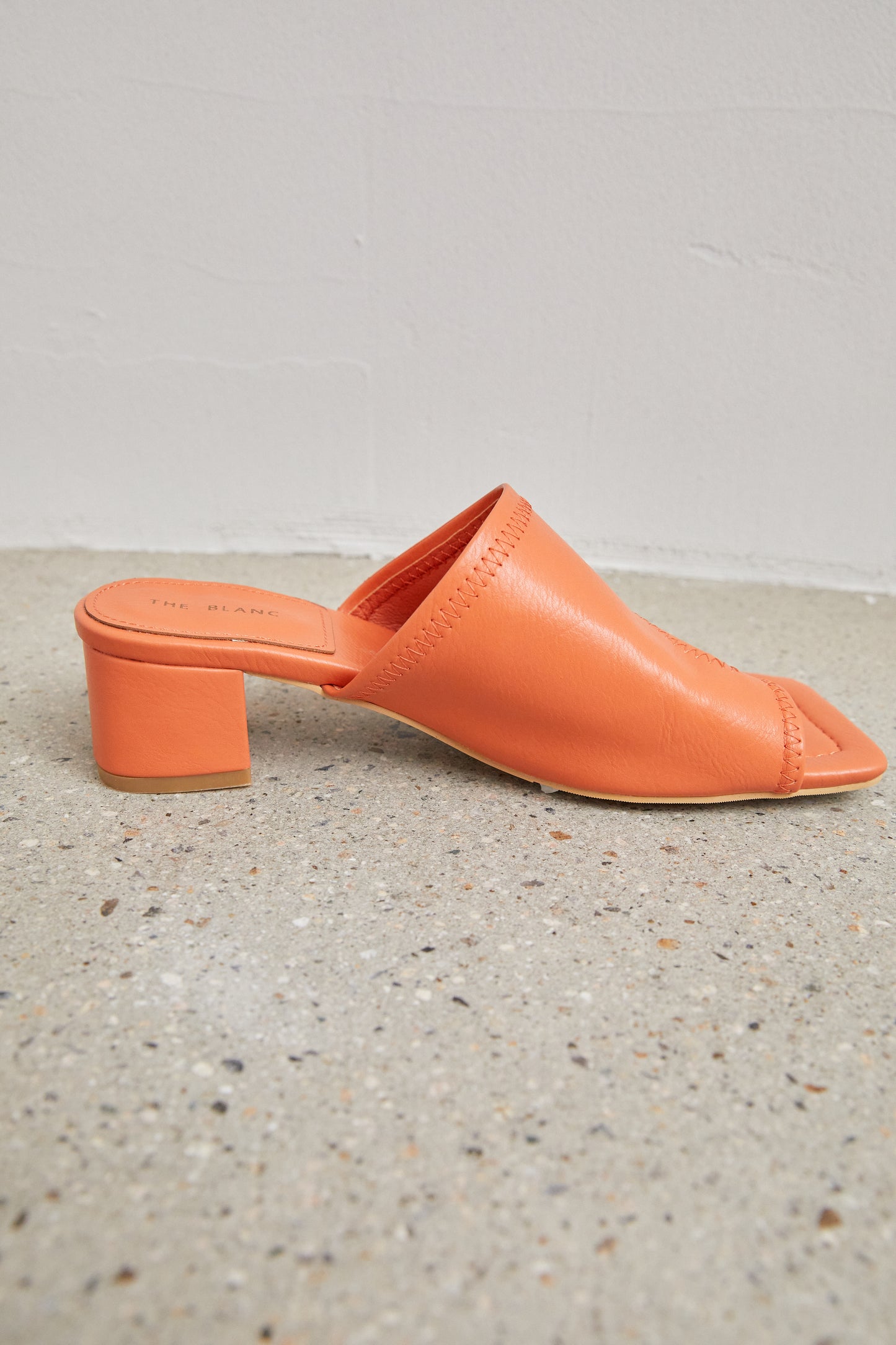 Asymmetrical Toe Loop Sandals, Tangerine