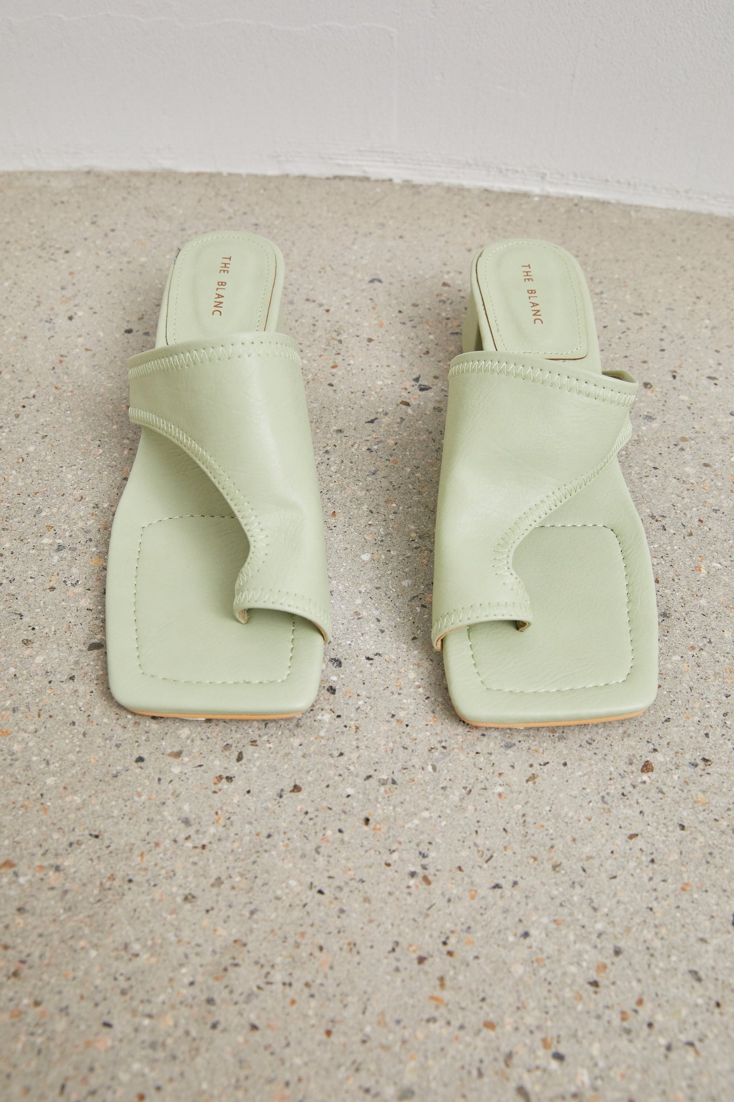 Asymmetrical Toe Loop Sandals, Mint