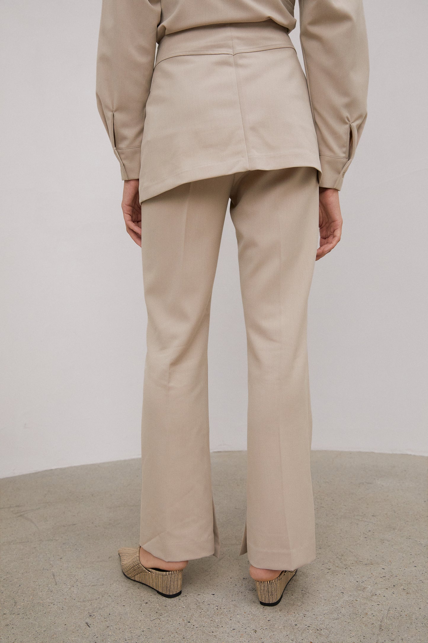 [Special Sale] Corset Belt Suit Pants, Taupe