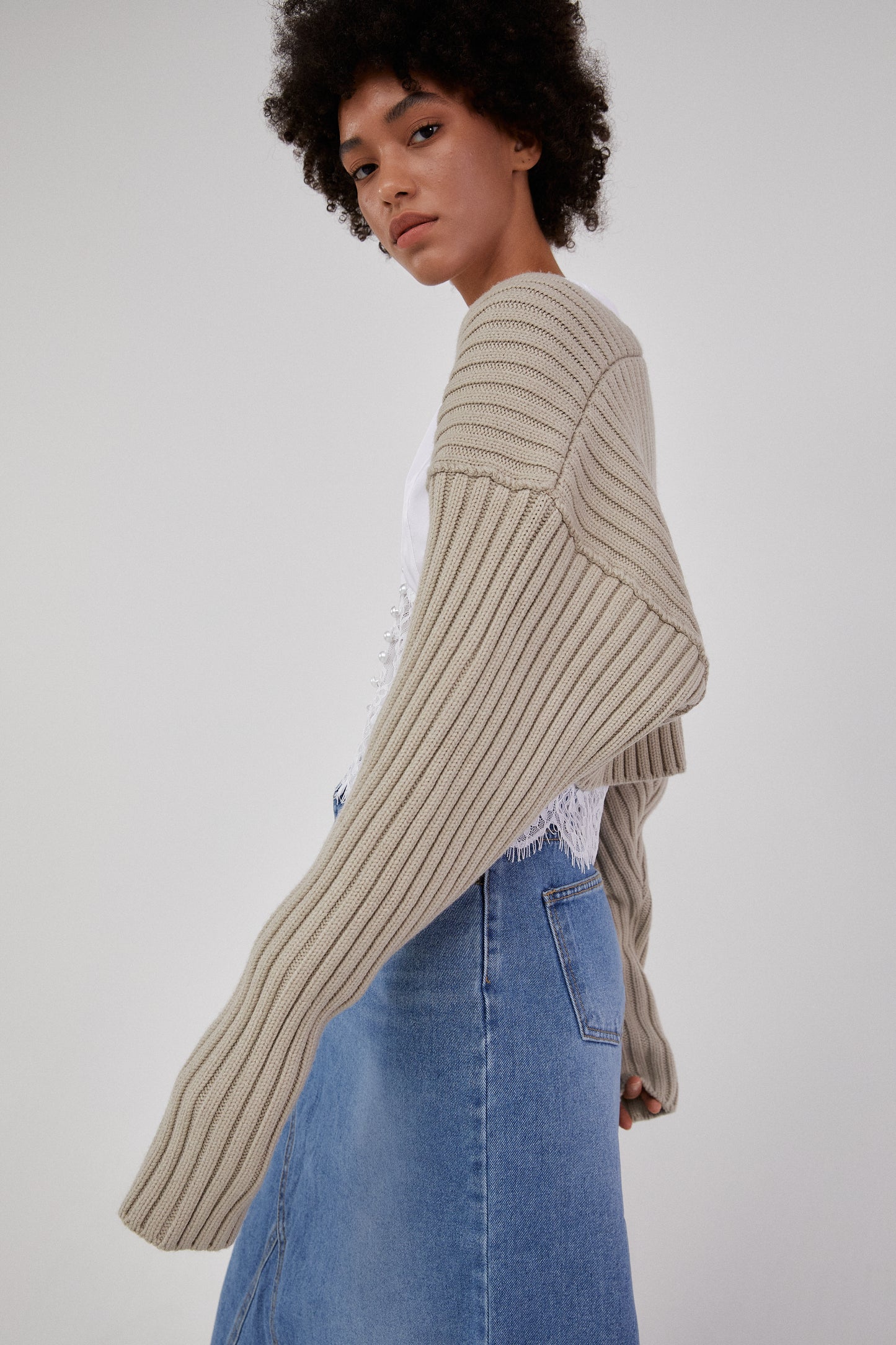 Sweater Sleeve, Light Beige