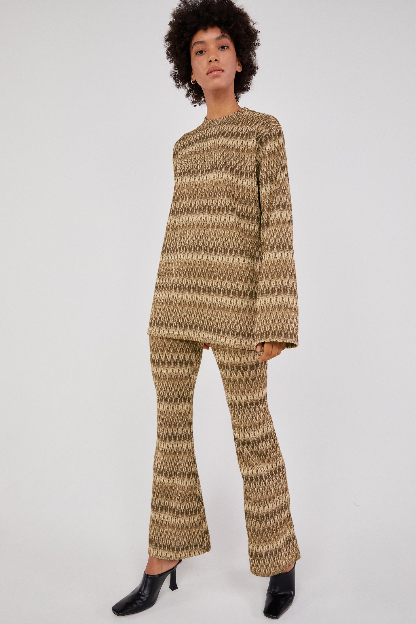 Multi-Color Oversized Knit Top, Tiramisu