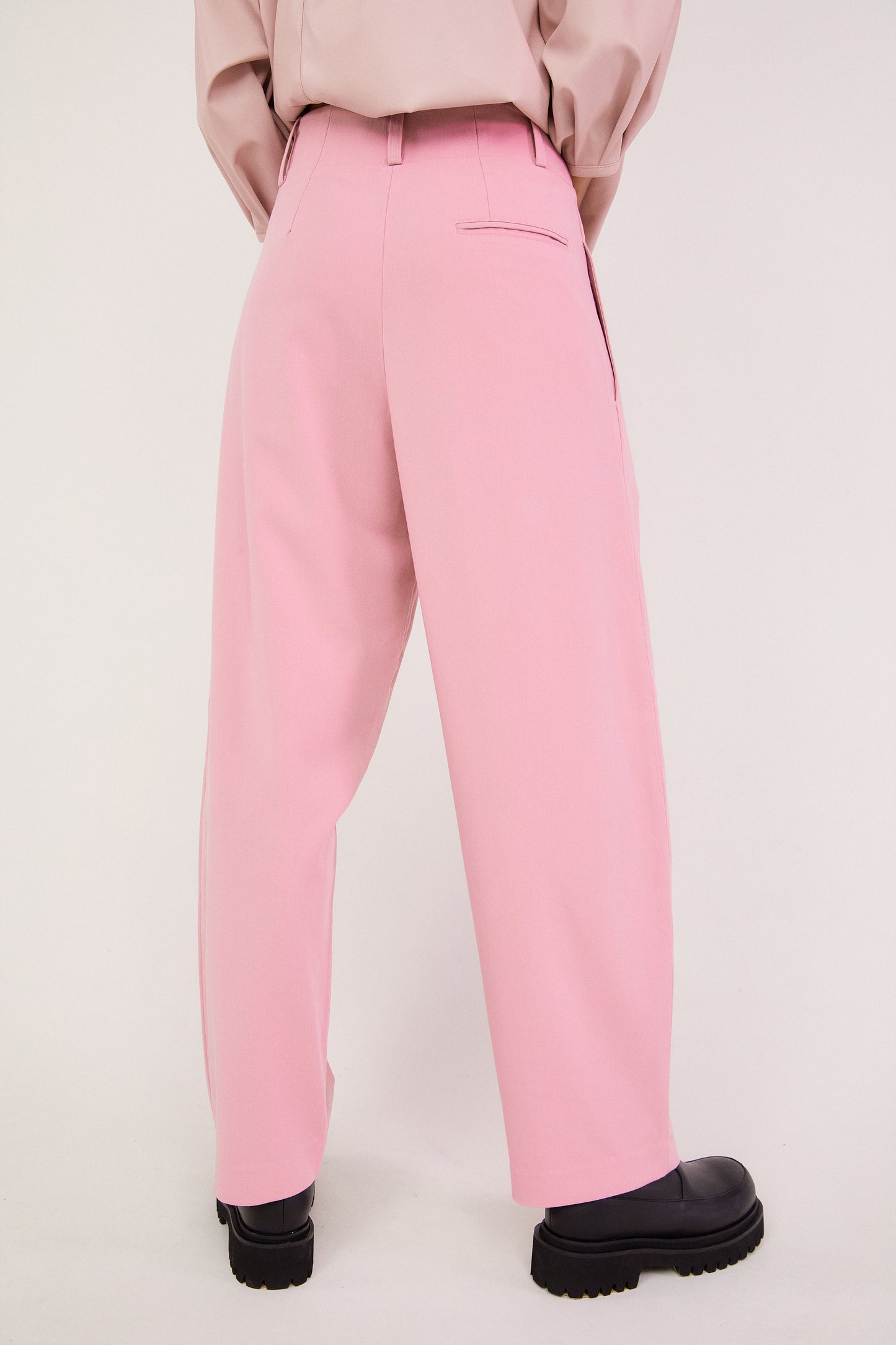 Pleated Suit Trousers, Pastel Pink