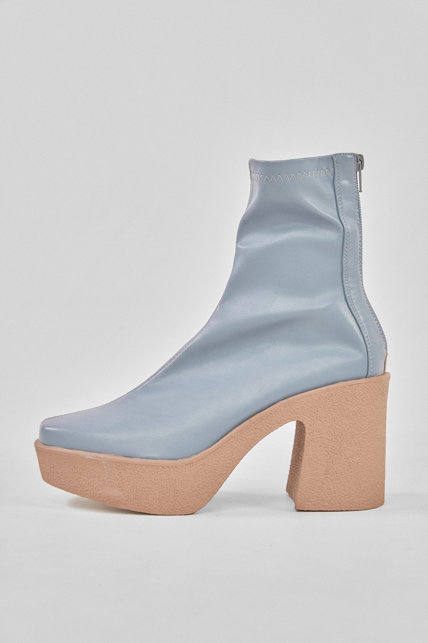 High Heeled Sock Platform Boot, Baby Blue