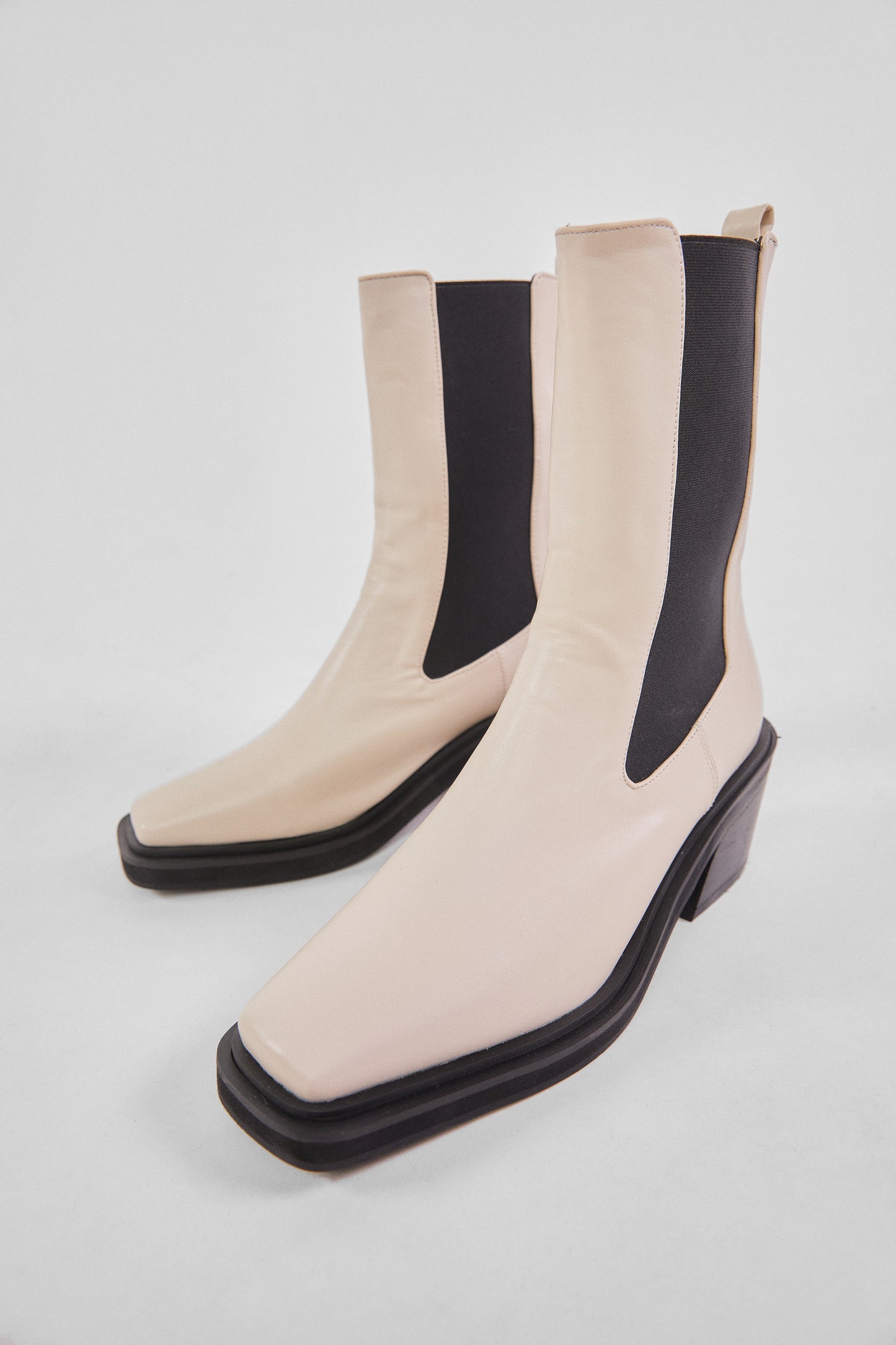 High Chelsea Boots, Ivory
