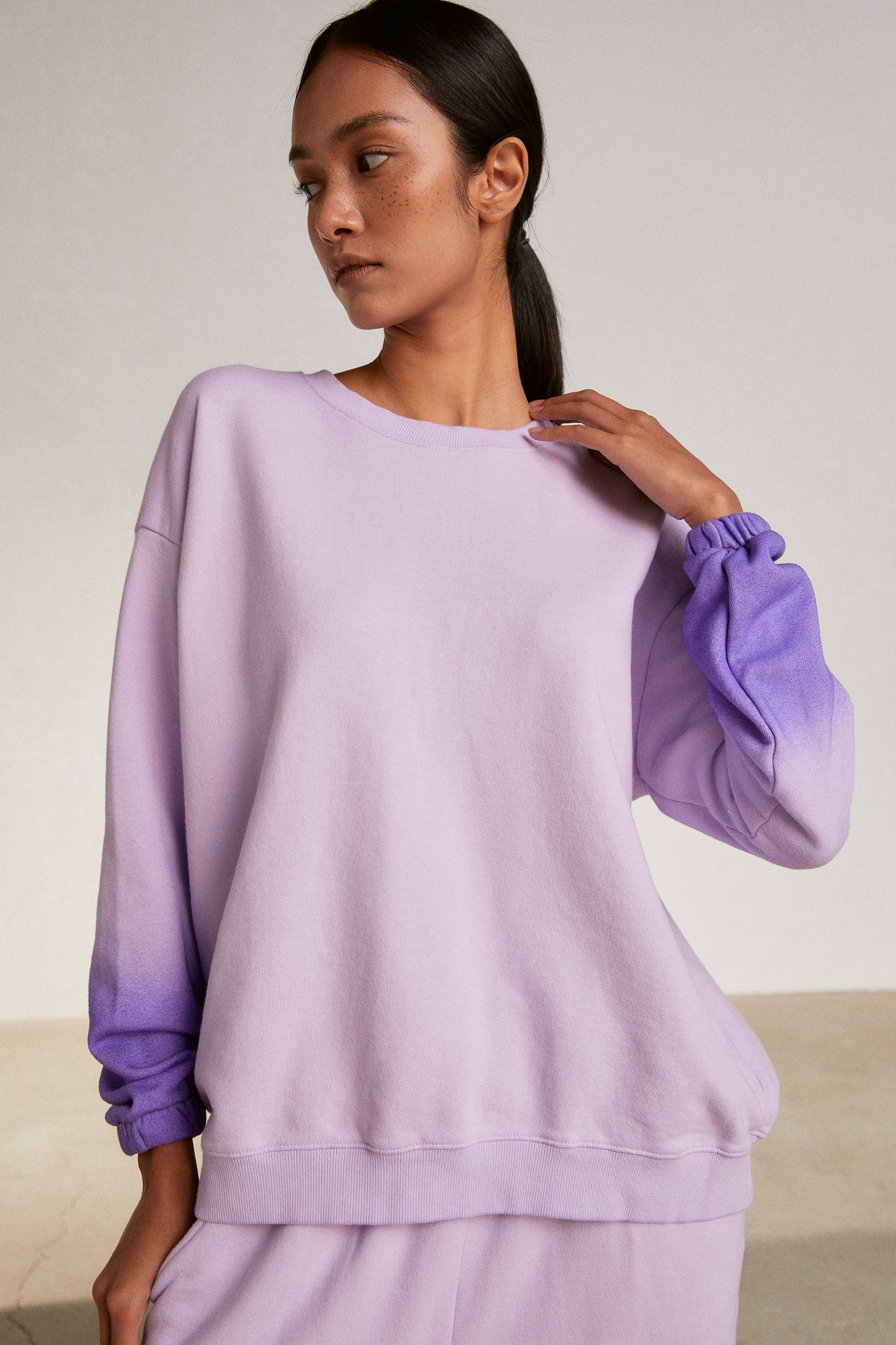 Oversized Ombre Sweatshirt, Lilac