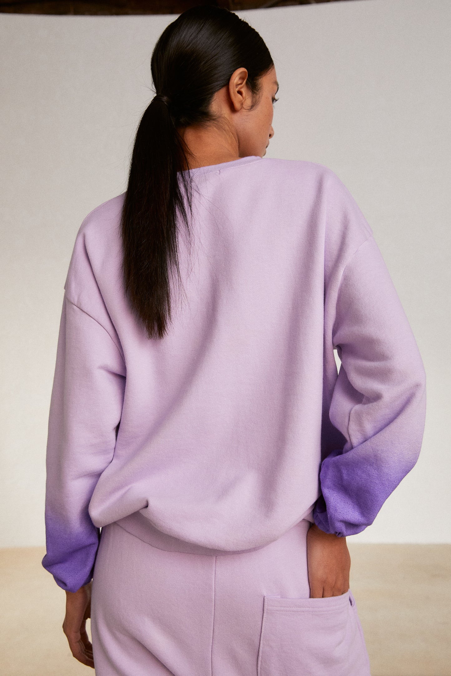 Oversized Ombre Sweatshirt, Lilac