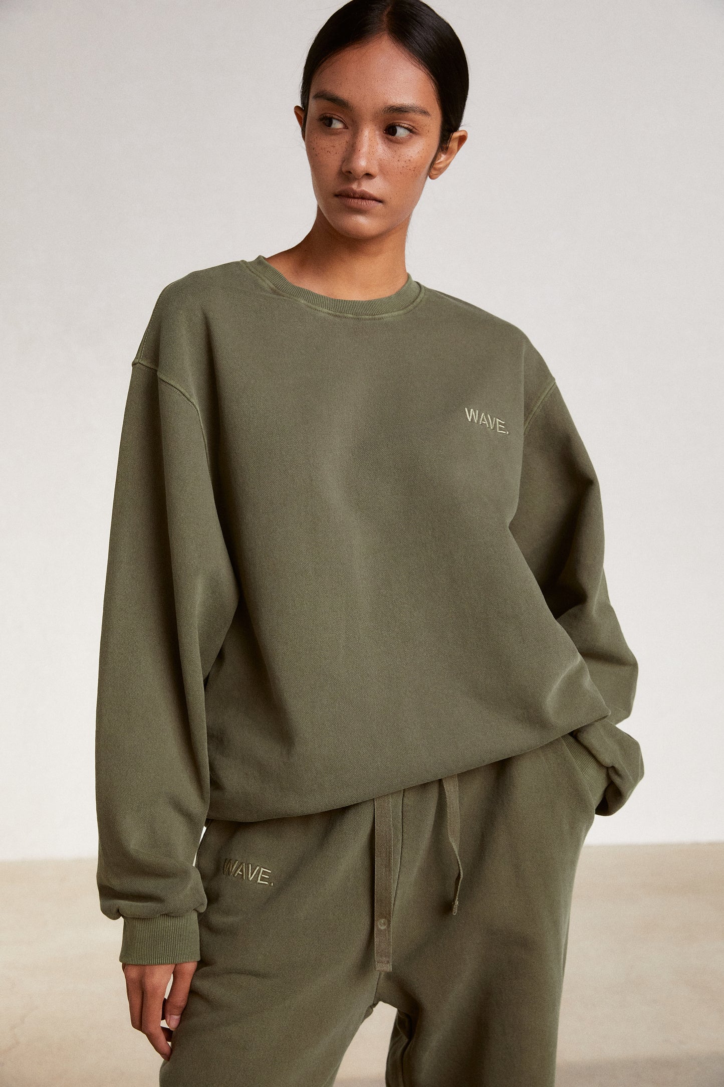 Faded Lining Sweatshirt, Khaki