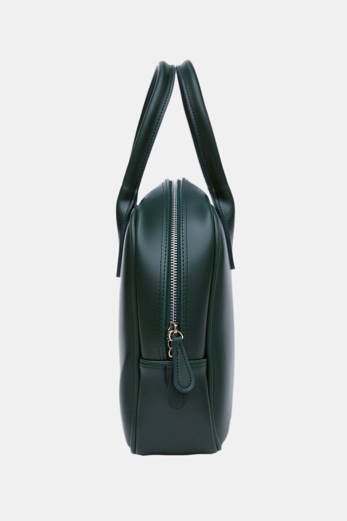 Squared Leather Bag, Dark Green