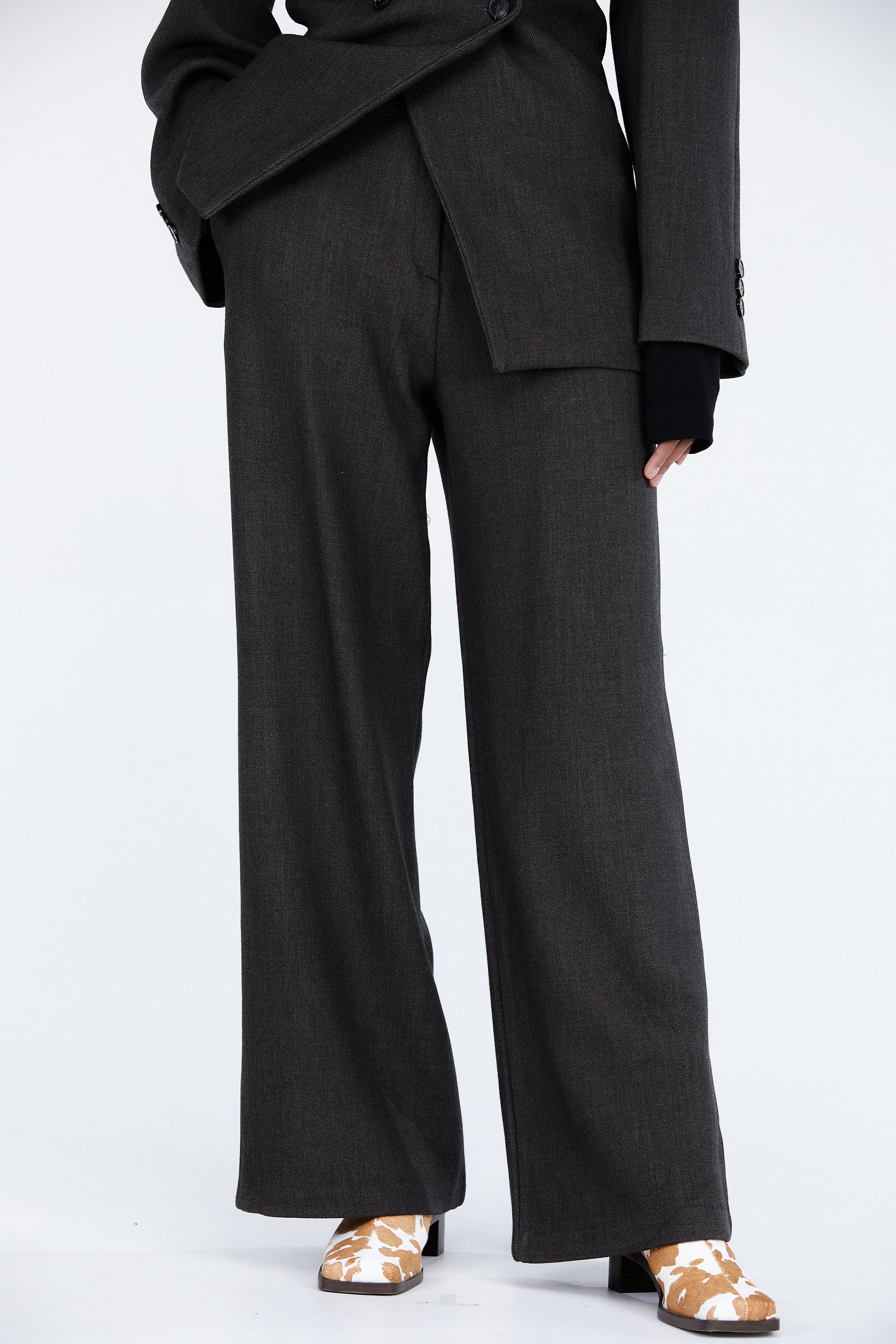 Grey wool suit trousers with pockets | The Kooples