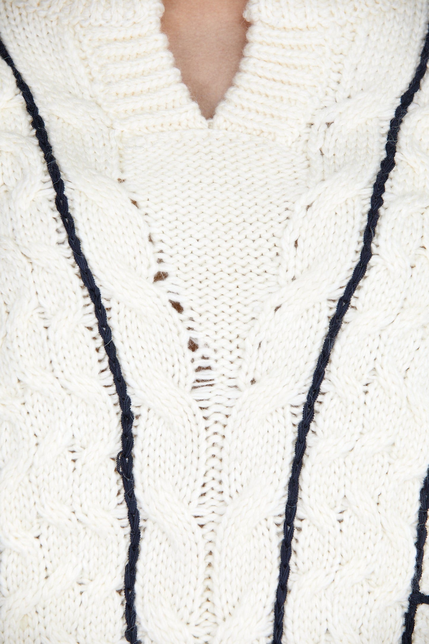 Oversized Cable Knit Sweater, Ivory