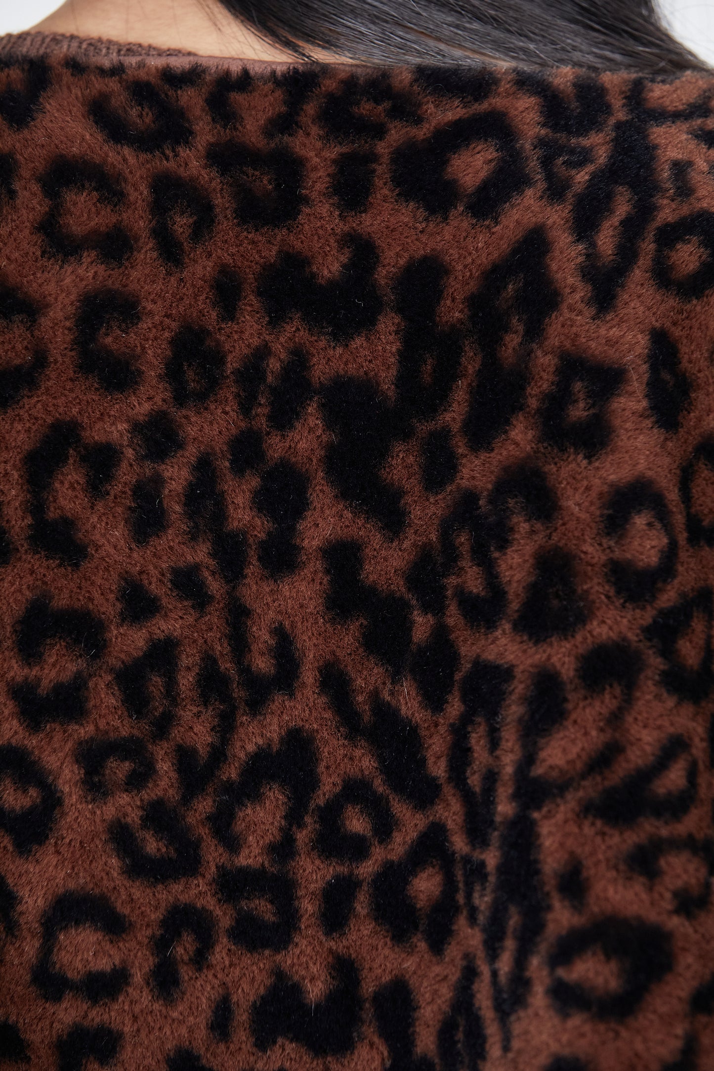Oversized Fleece Terry Cardigan, Leopard