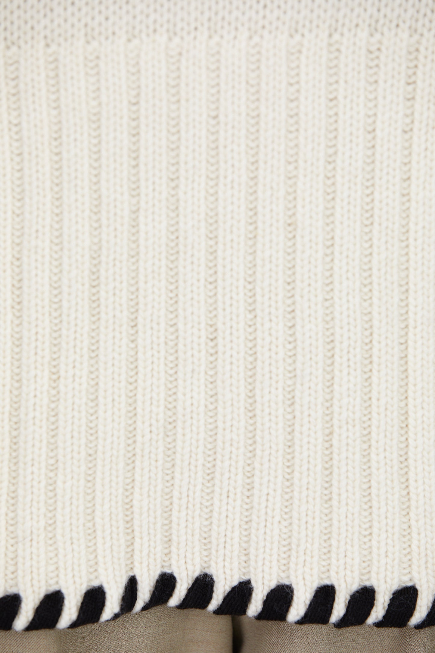 Stitch Ribbed Pullover Sweater, Ivory