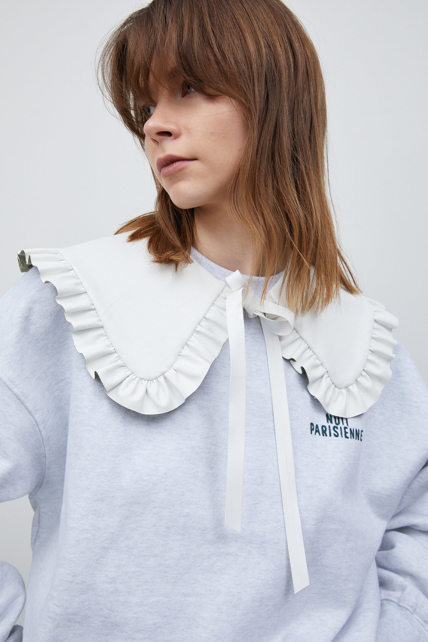 Leather Collar, White
