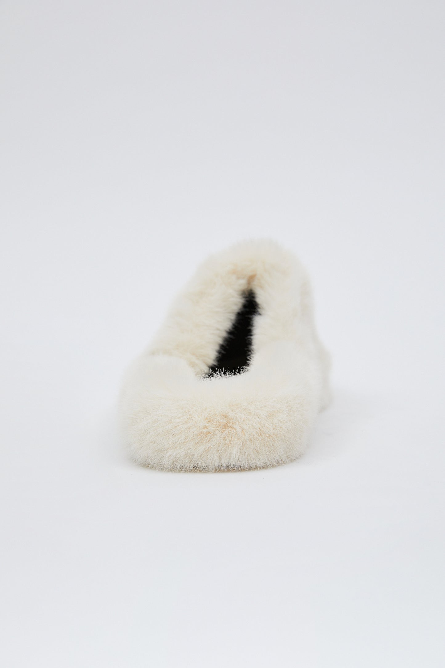 Faux Fur Slippers, Cream Ivory