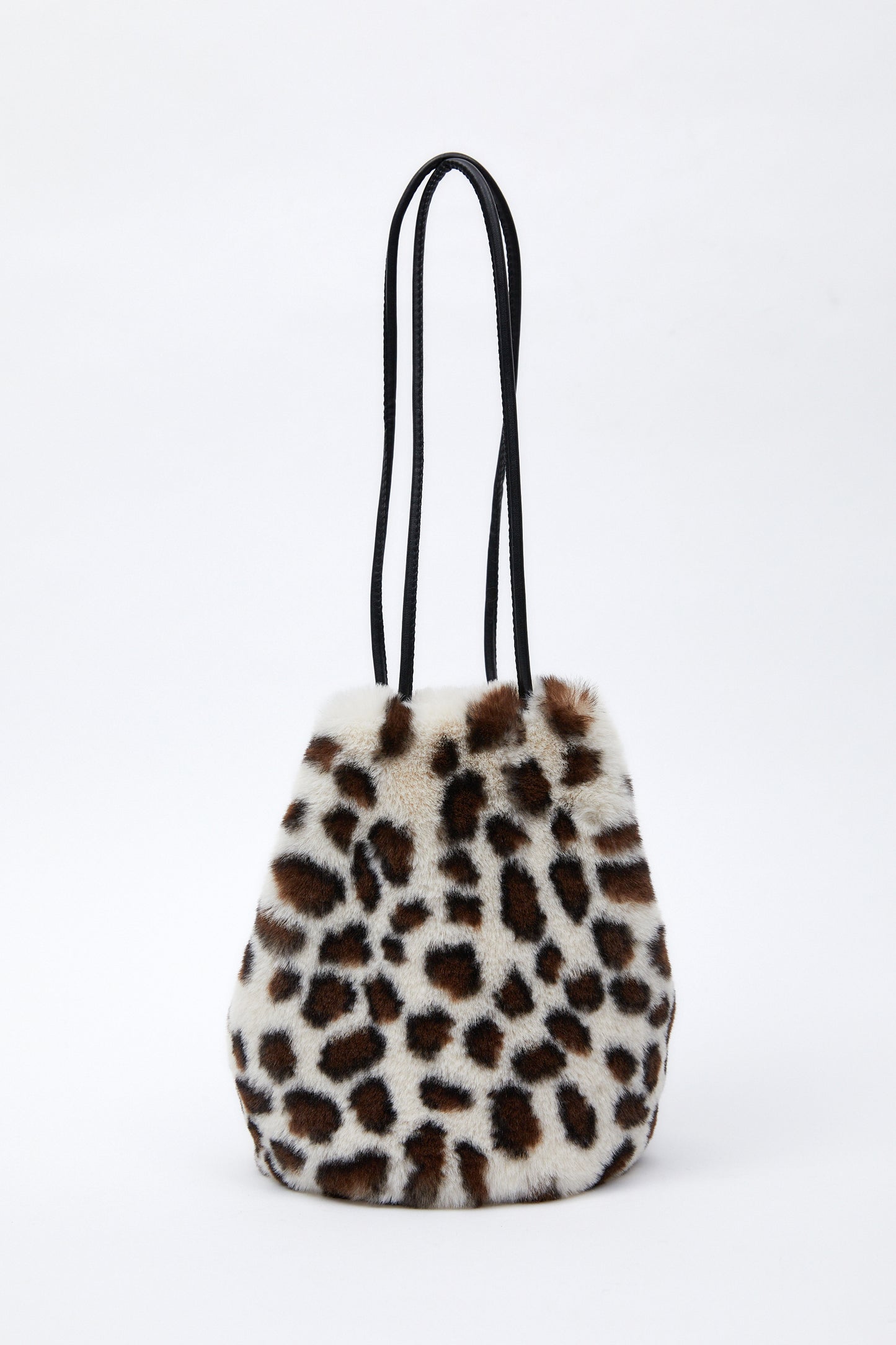Faux Fur Bucket Bag, Leopard