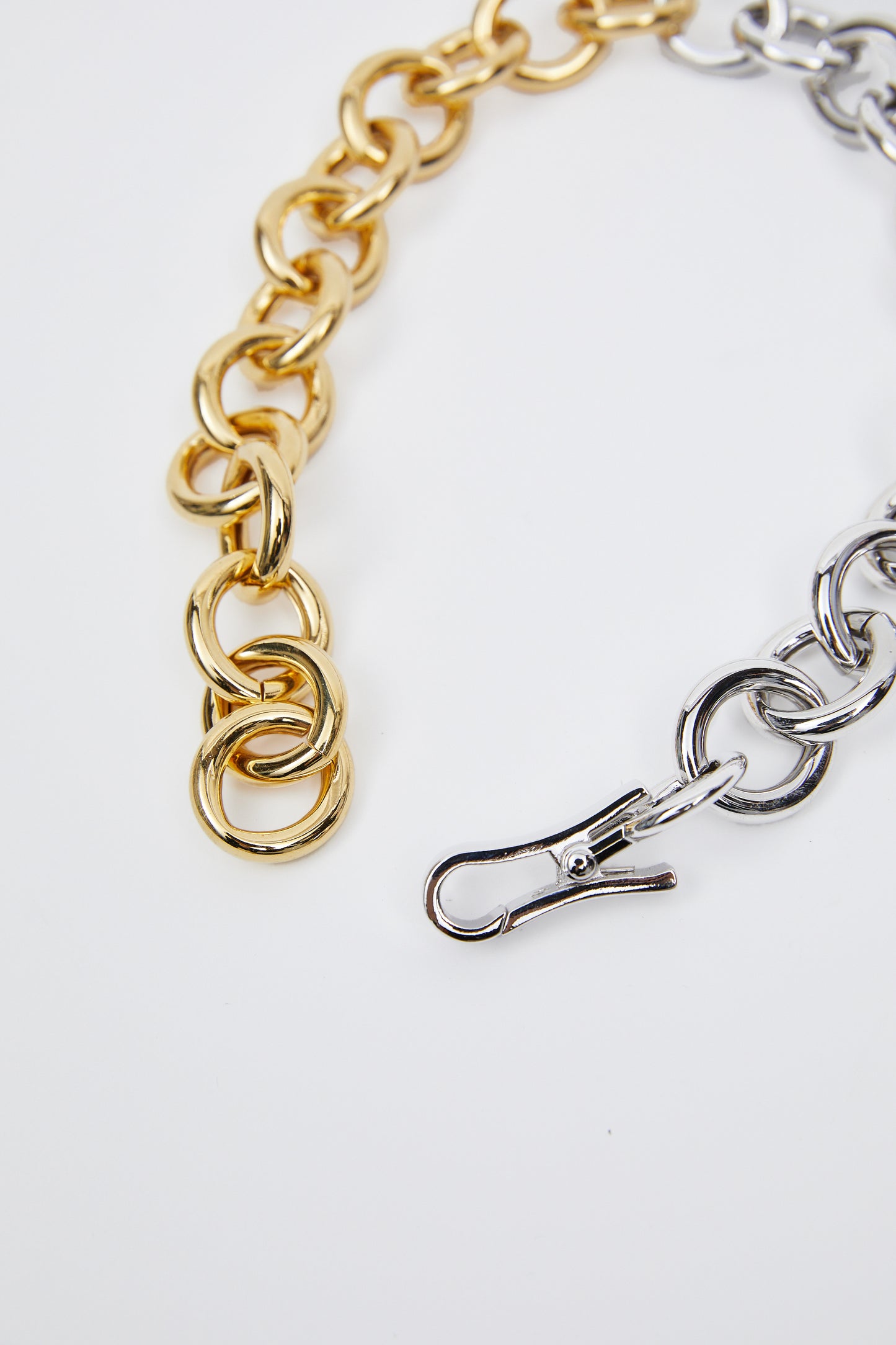 Two-Tone Link Chain Necklace, Gold & Sliver