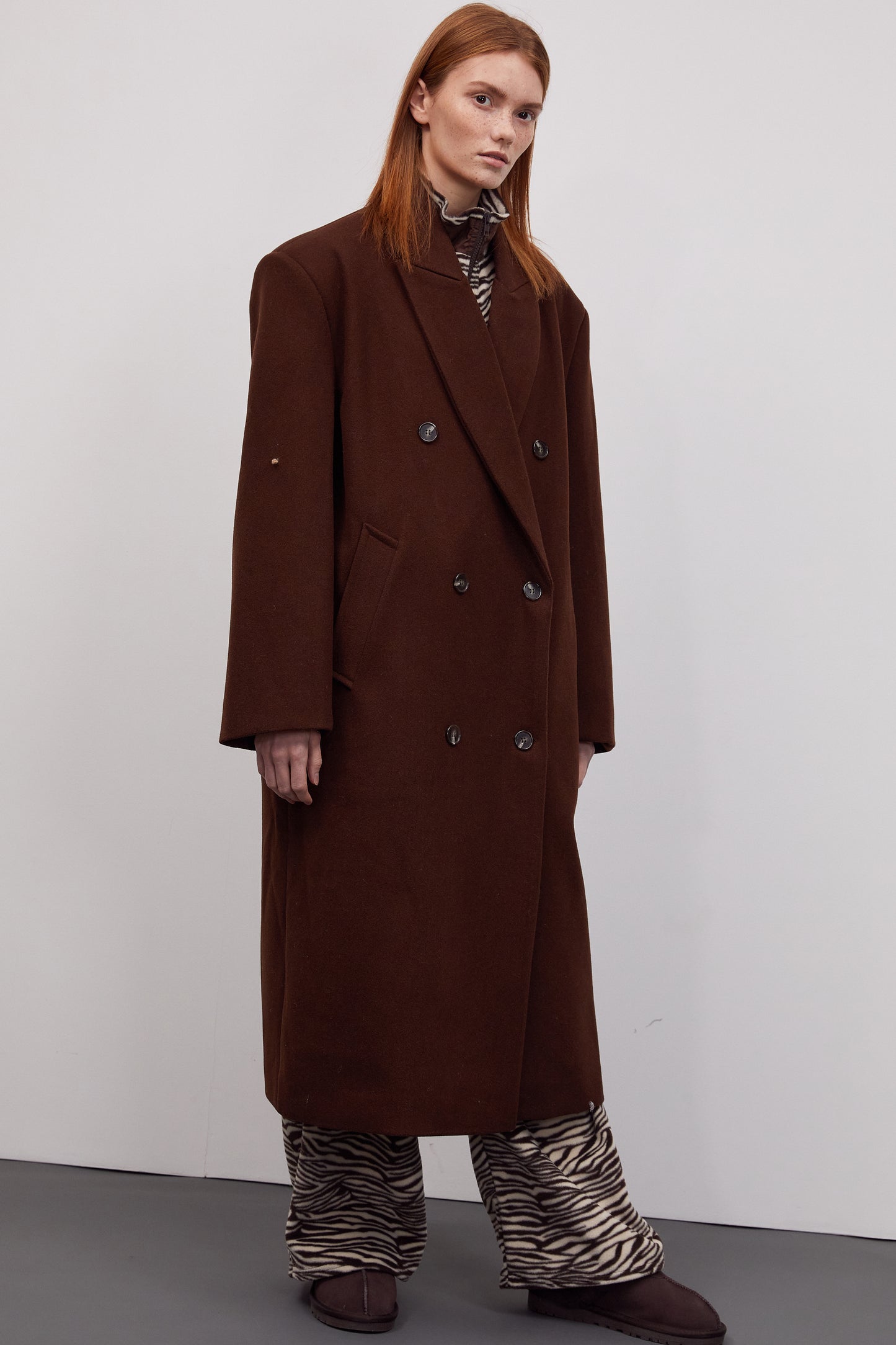 Oversized Grandpa Coat, Brown