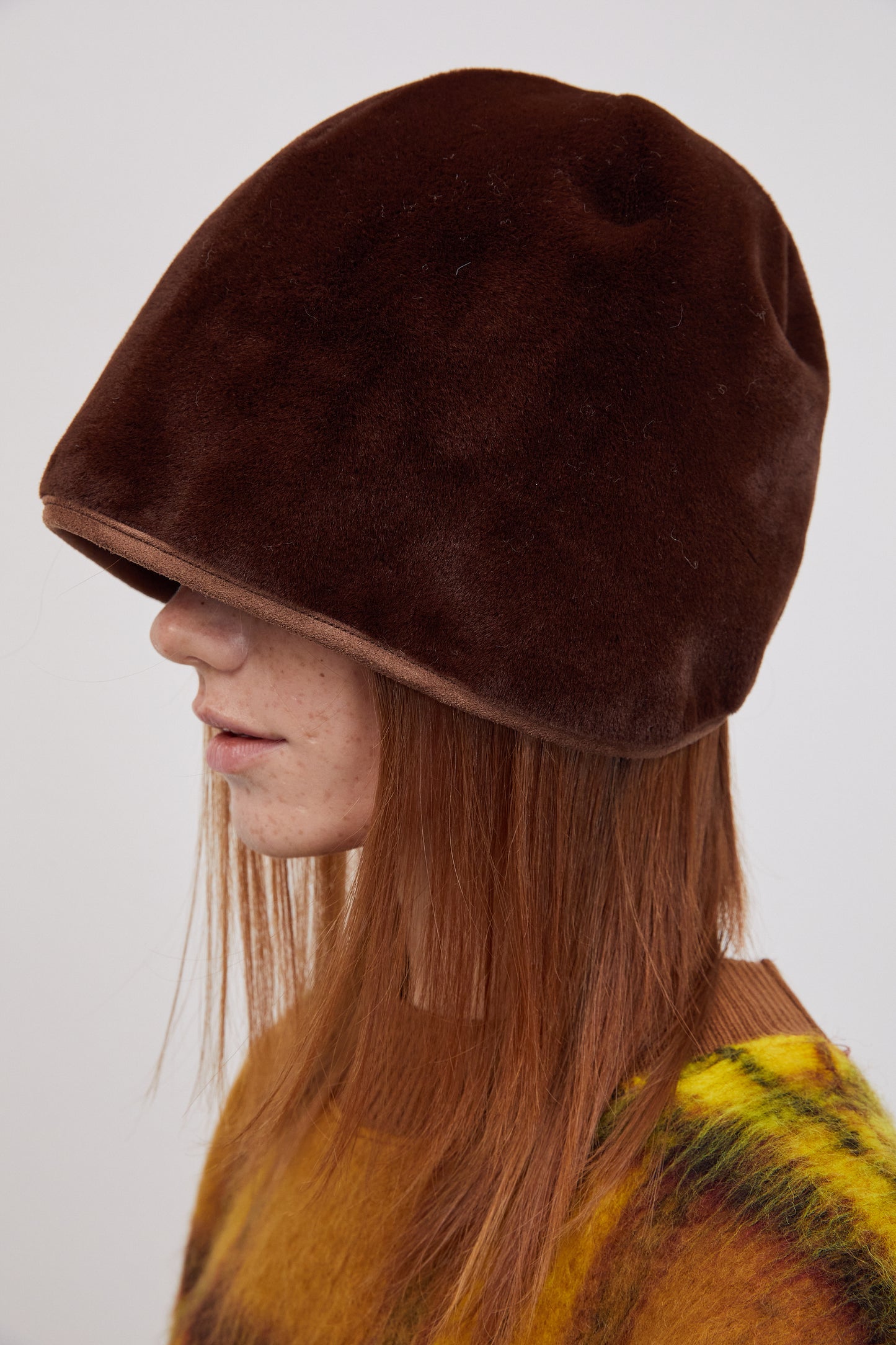 Supersoft Eco Fur Bucket Hat, Chestnut