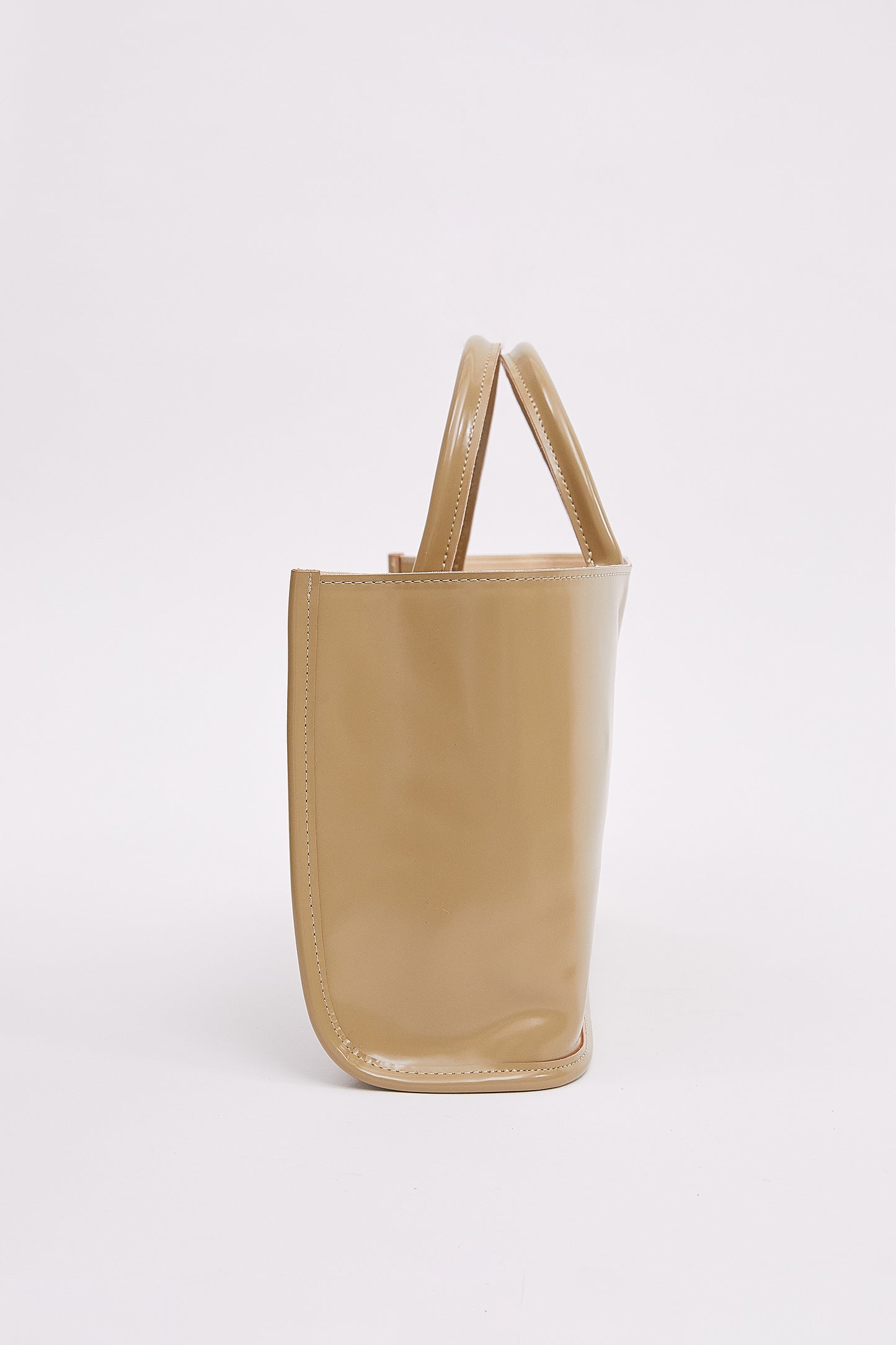 Glossy Patent Rectangular Bag, Olive