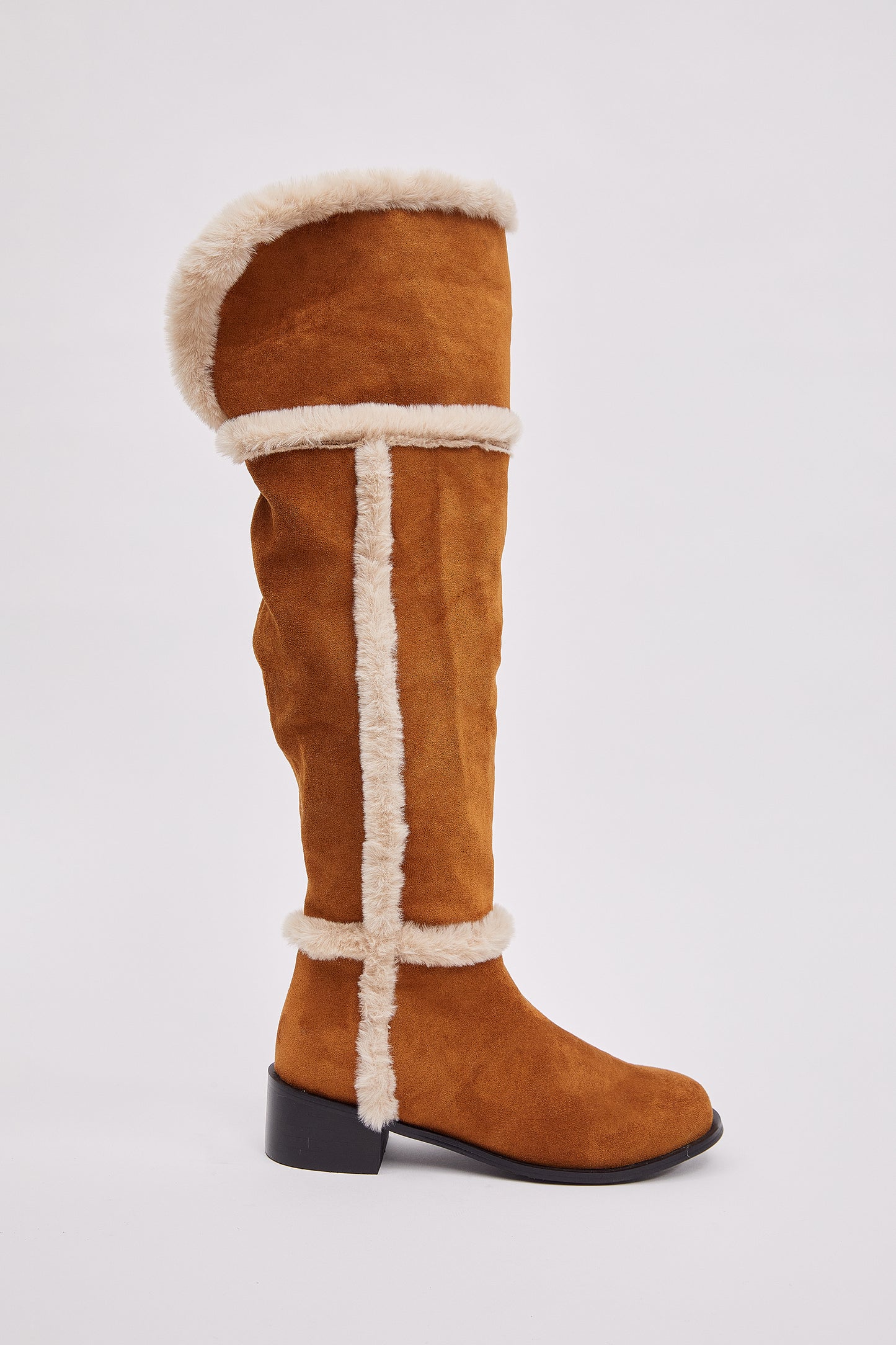 Shearling Knee Boots, Brown