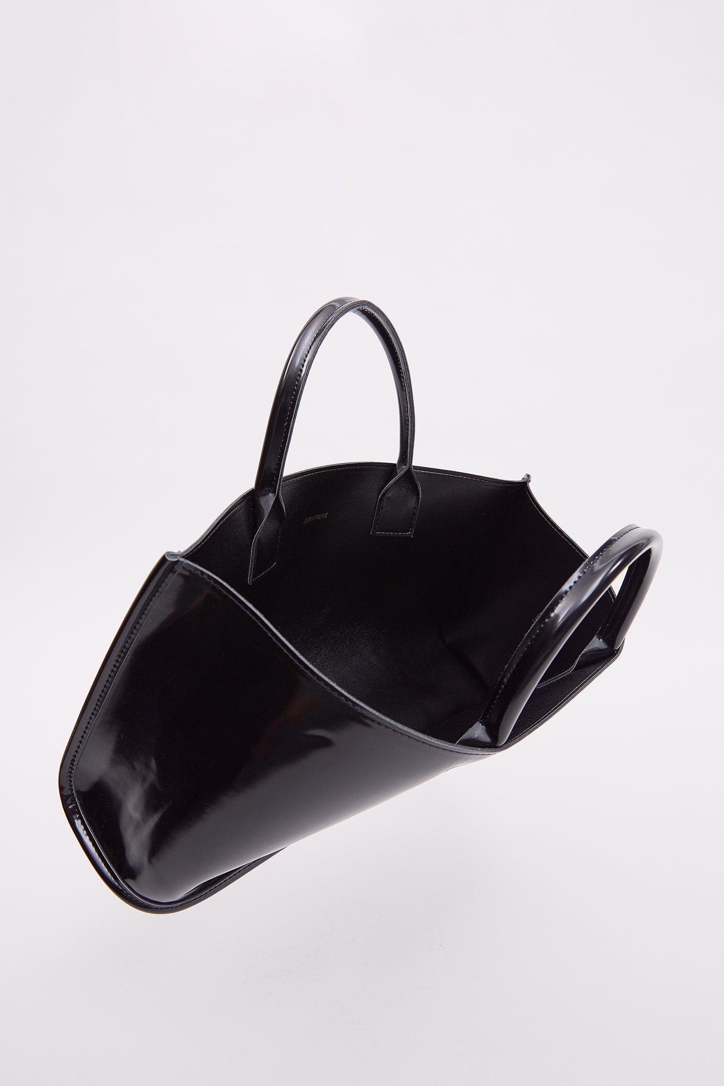 Glossy Patent Rectangular Bag, Black