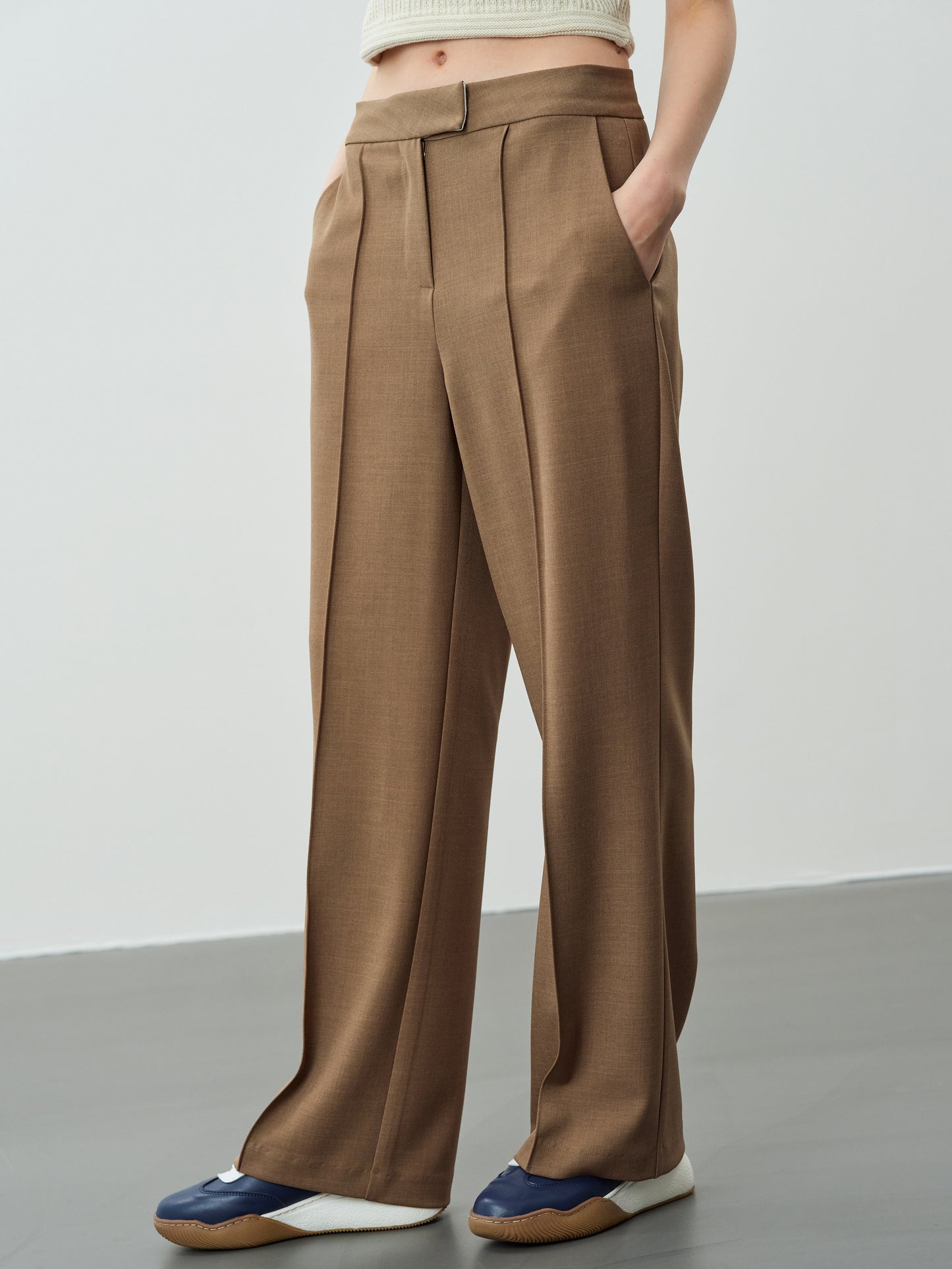 Slim Suit Trousers, Taupe Melange