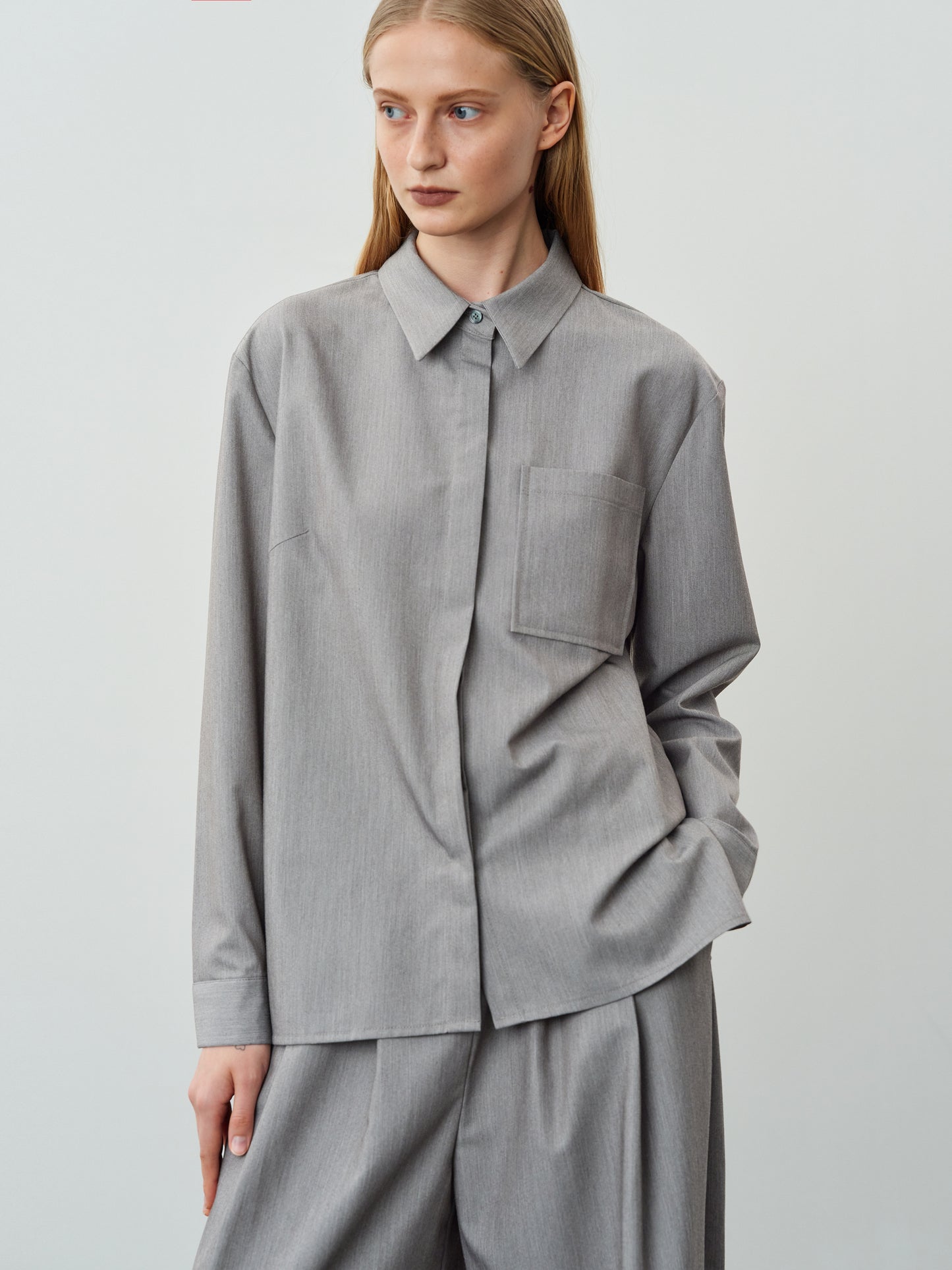 Suiting Shirt, Grey Melange – SourceUnknown