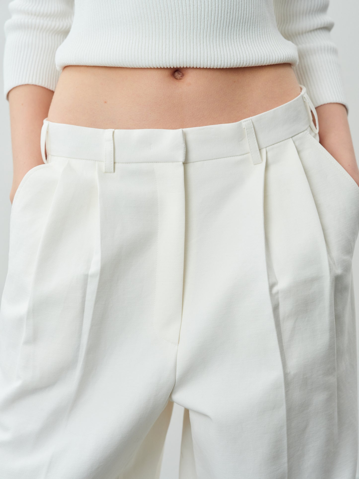 Boyfriend Tapered Trousers, Ivory