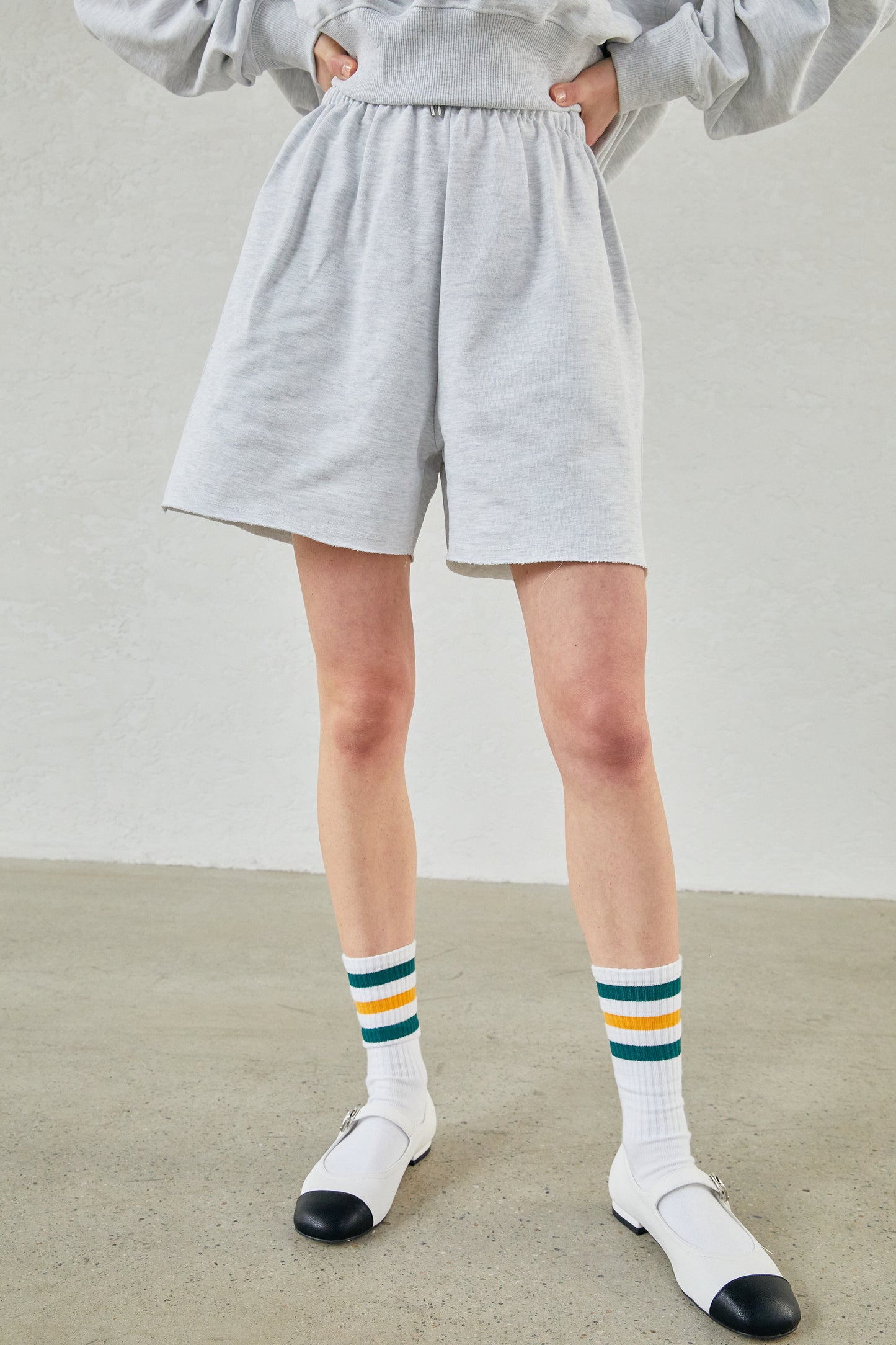 Varsity Shorts, Light Grey Melange