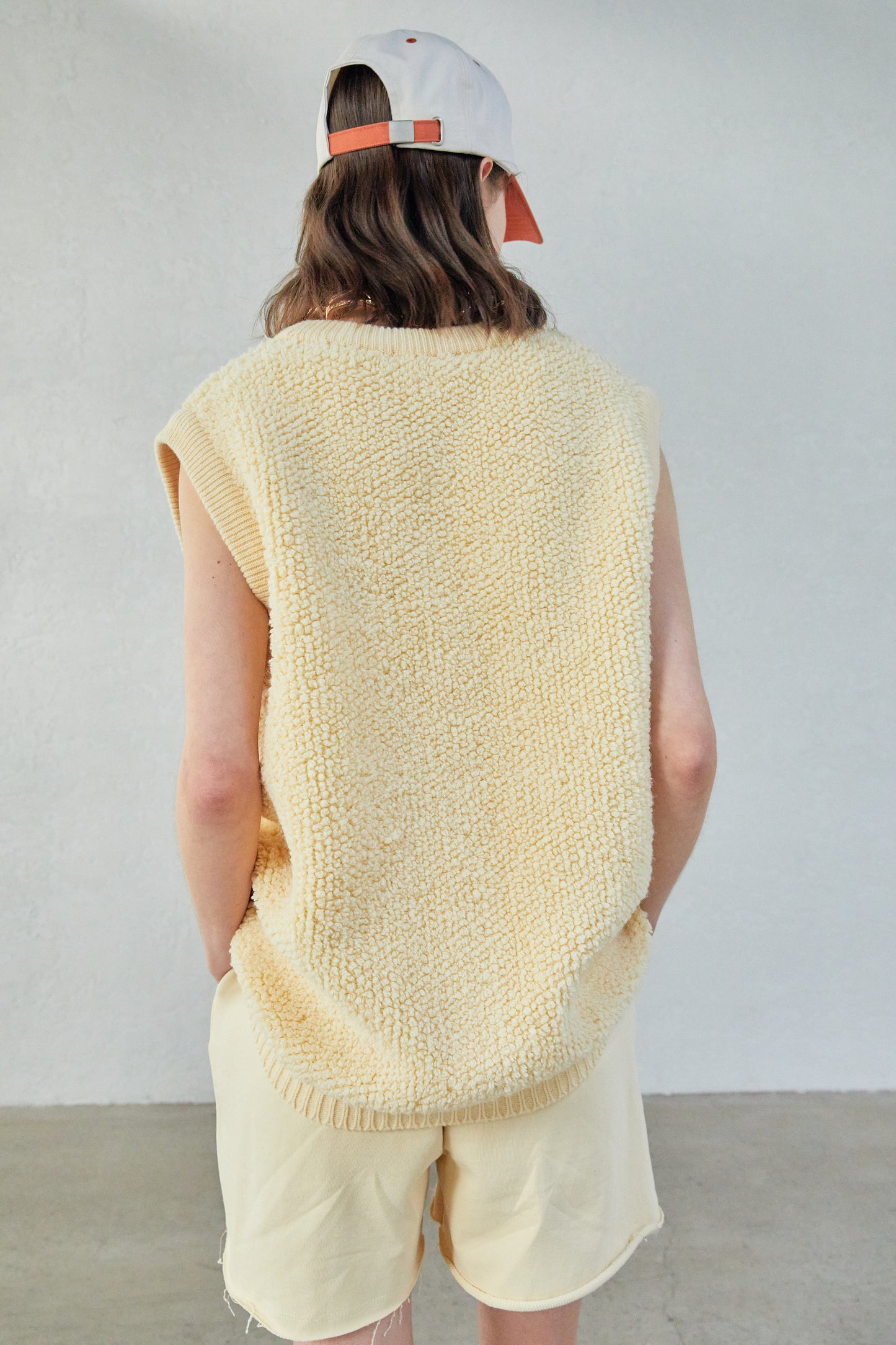 Soft Fleece Knit Vest, Yellow