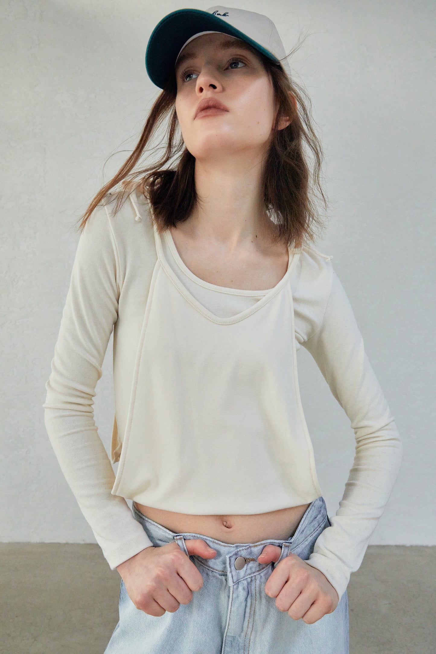 Double Layer Fold Up Top, Ivory