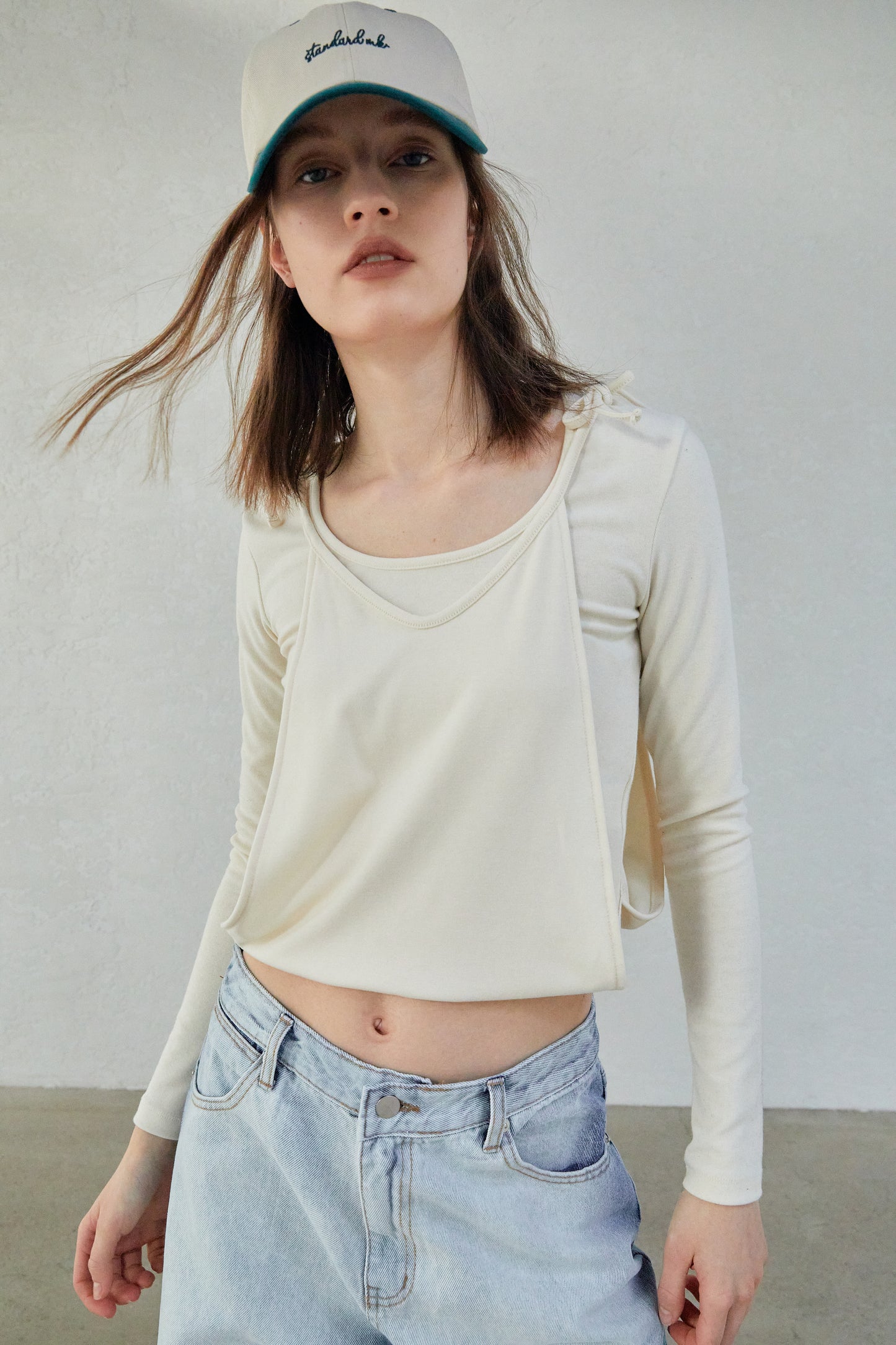 Double Layer Fold Up Top, Ivory