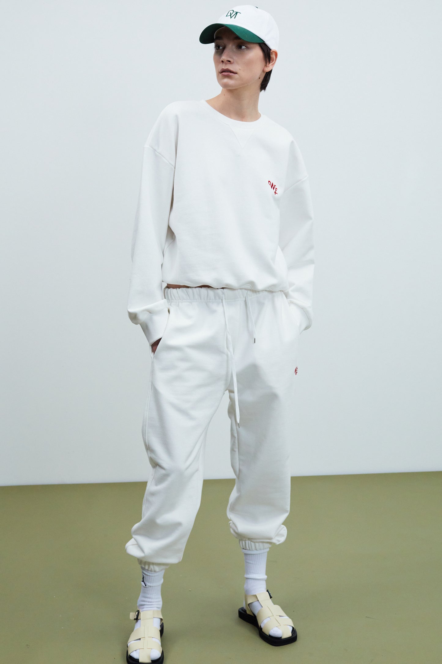 Logo Embroidered Joggers, White
