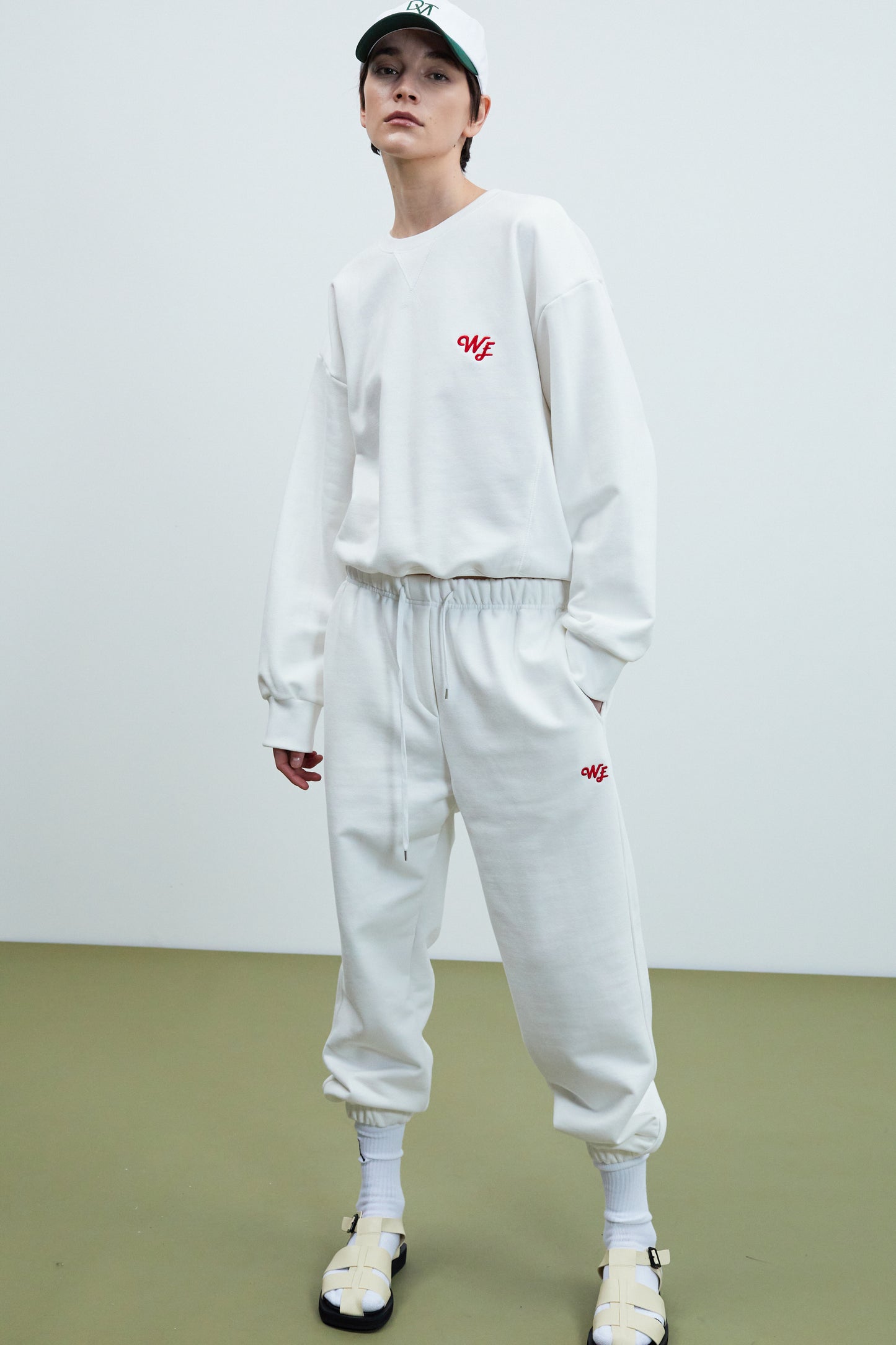 Logo Embroidered Joggers, White