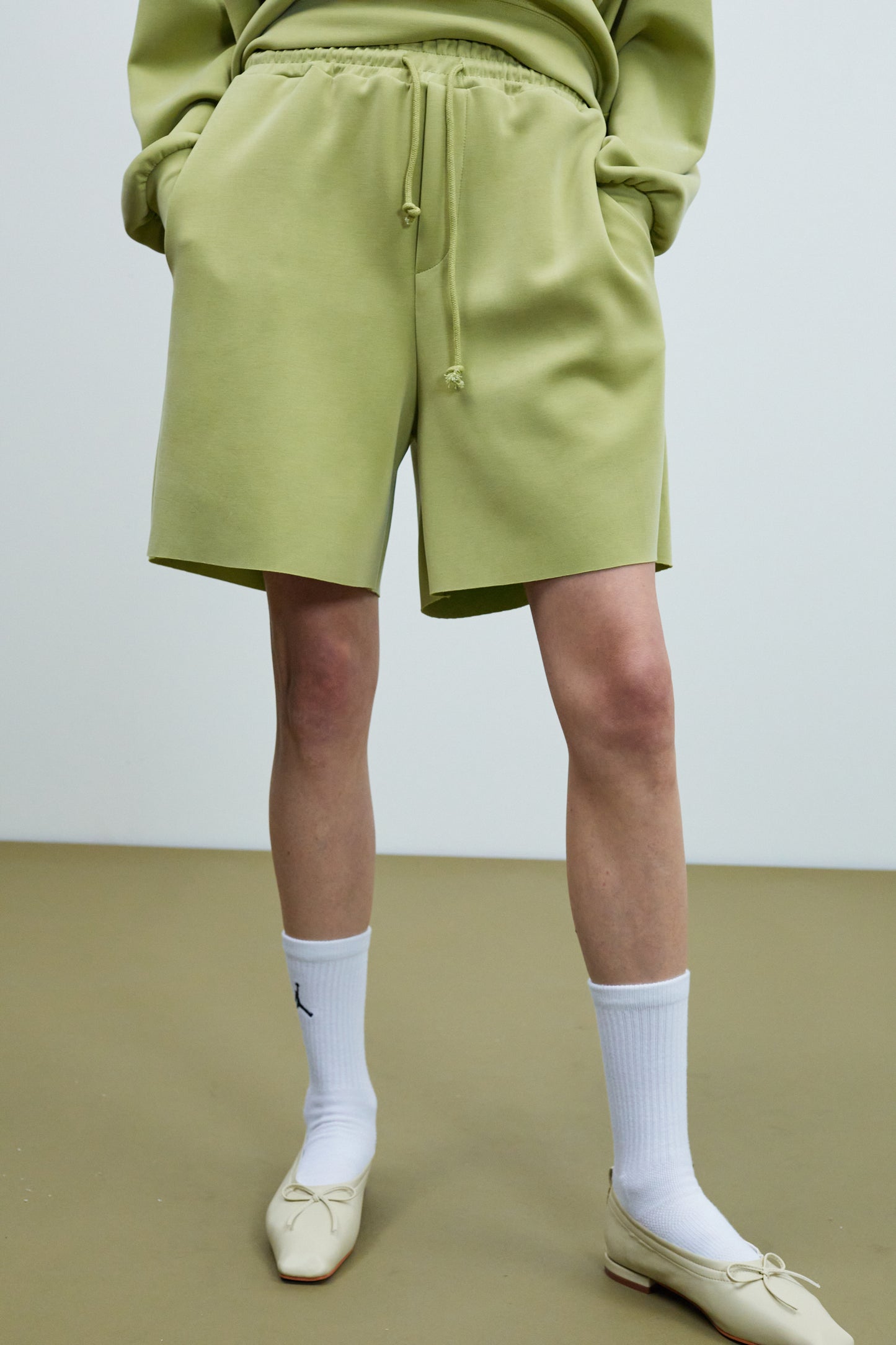 Super Soft Varsity Shorts, Mossy Green