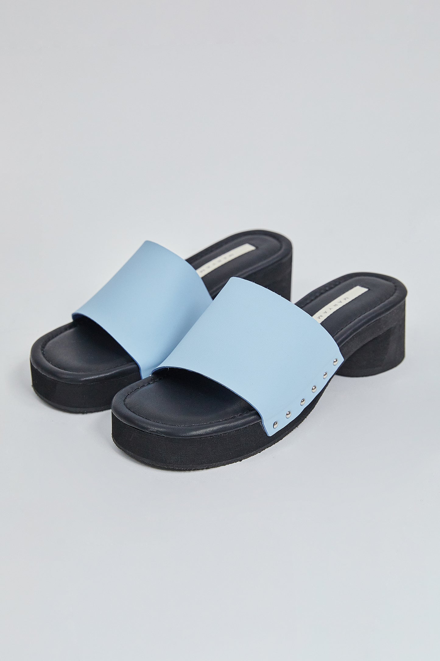 High Block Heel Sandals, Blue