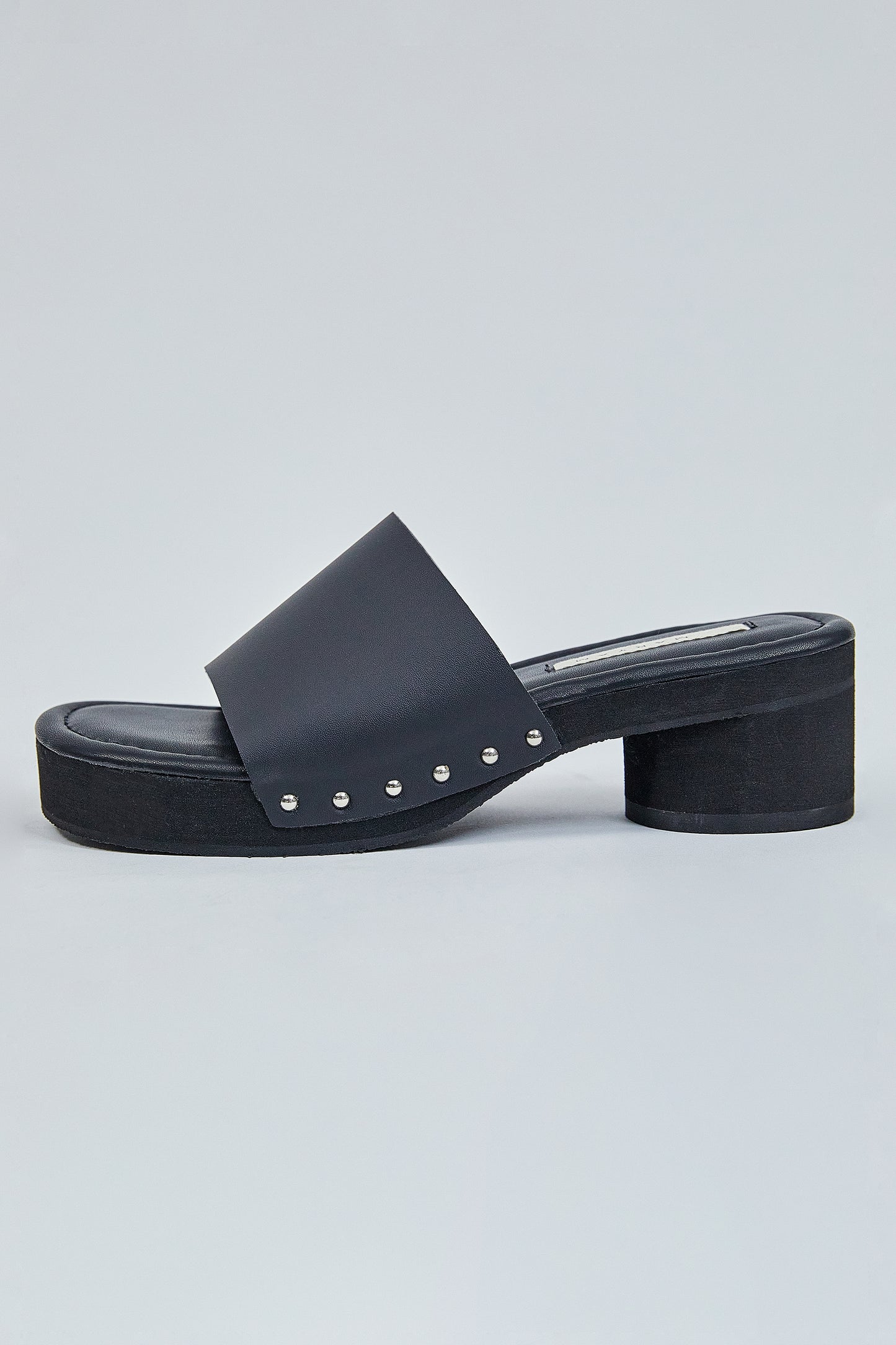 High Block Heel Sandals, Black