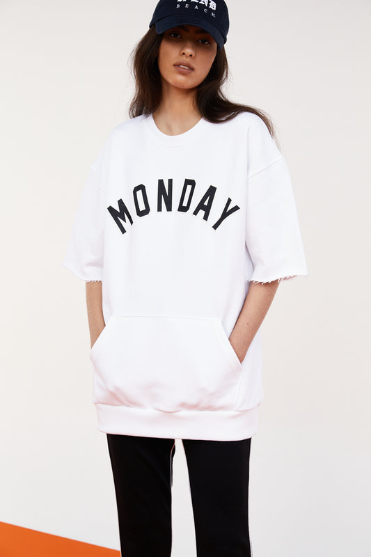 Pouch Pocket Monday Sweatshirt, Off-White