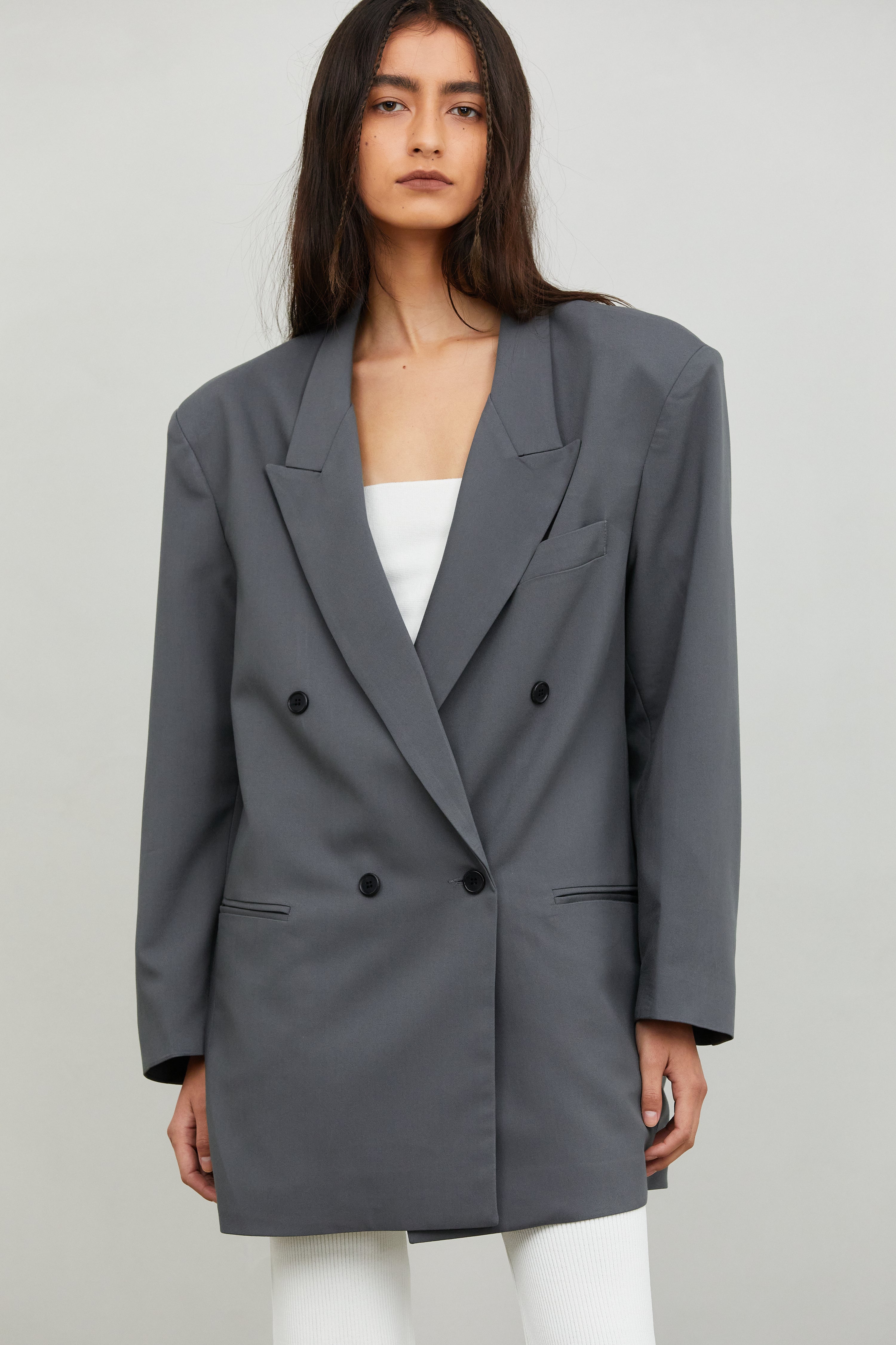 Double breasted boyfriend blazer sale